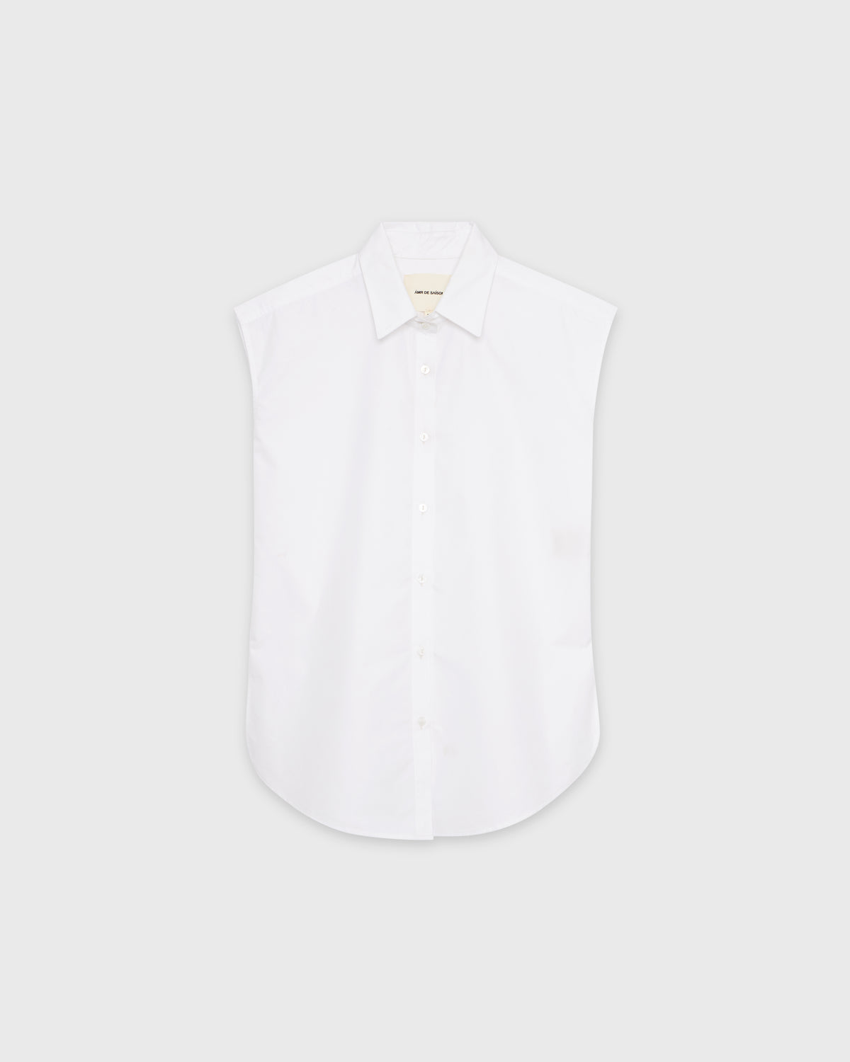 Wardrobe lll - AMR Sleeveless Shirt in Poplin White