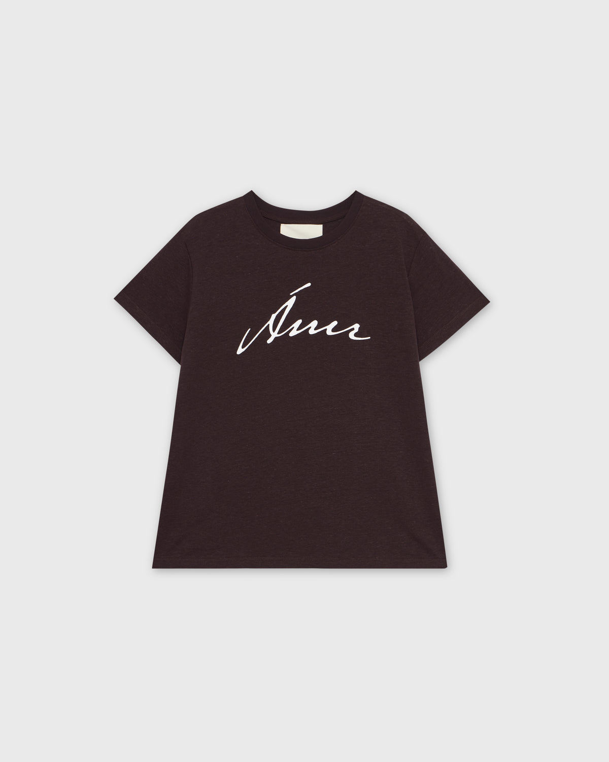 Wardrobe III - AMR Hand Writing Logo Hemp Slim-fit T-Shirt in Cacao