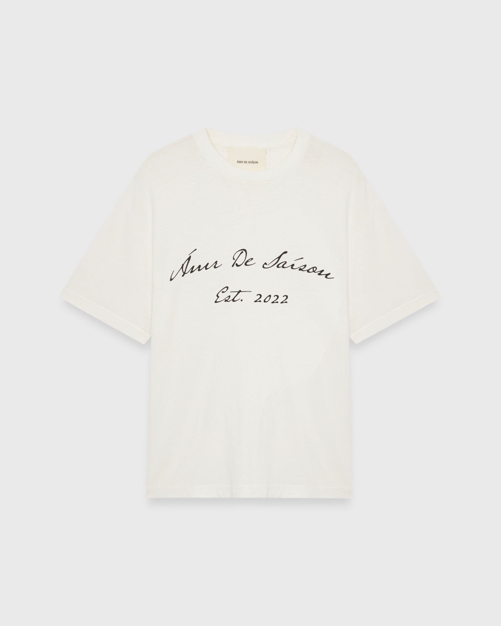Wardrobe I - AMR Hand Writing Logo Hemp Box Fit T-Shirt in Off White