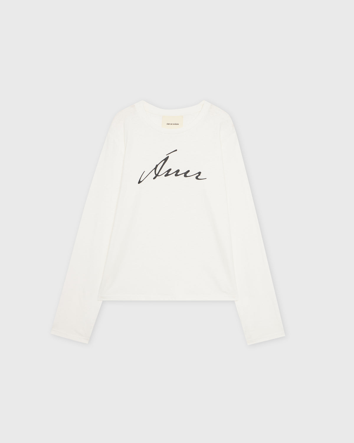 Wardrobe lll - AMR Hand Writing Logo Hemp Long Sleeve T-Shirt in Off White