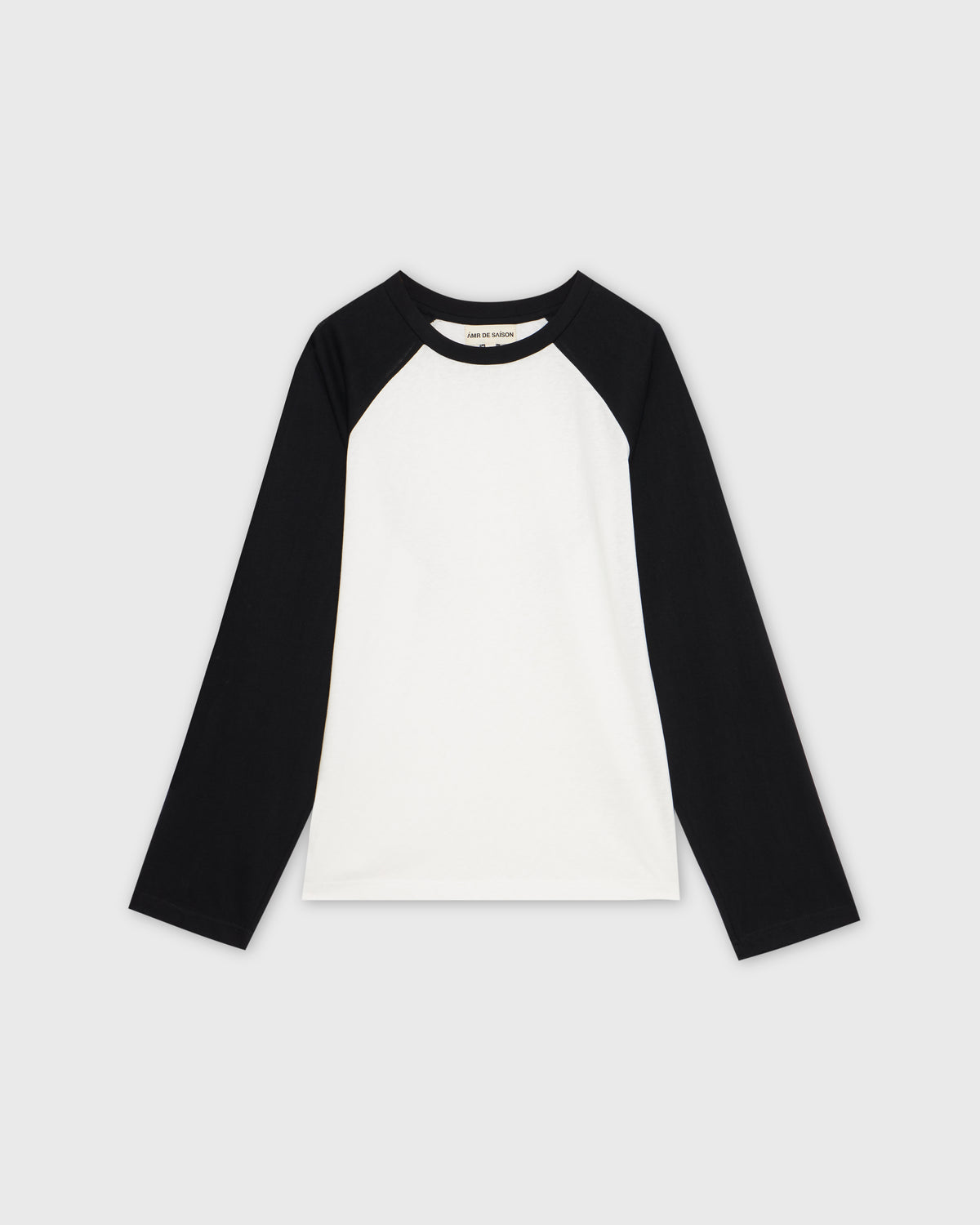 Wadrobe III - AMR Cotton Slub Raglan Long Sleeve T-Shirt in White/Black