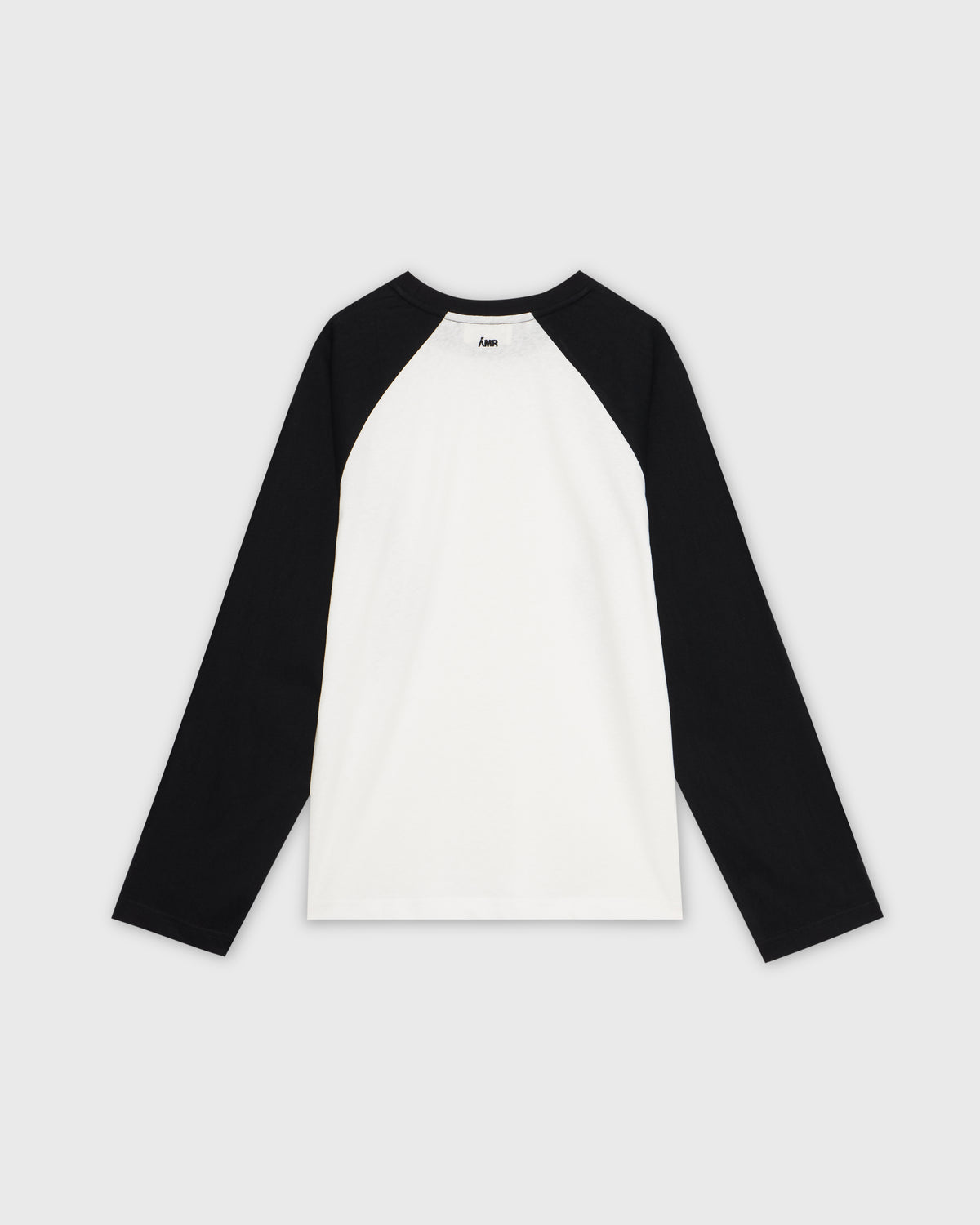 Wadrobe III - AMR Cotton Slub Raglan Long Sleeve T-Shirt in White/Black