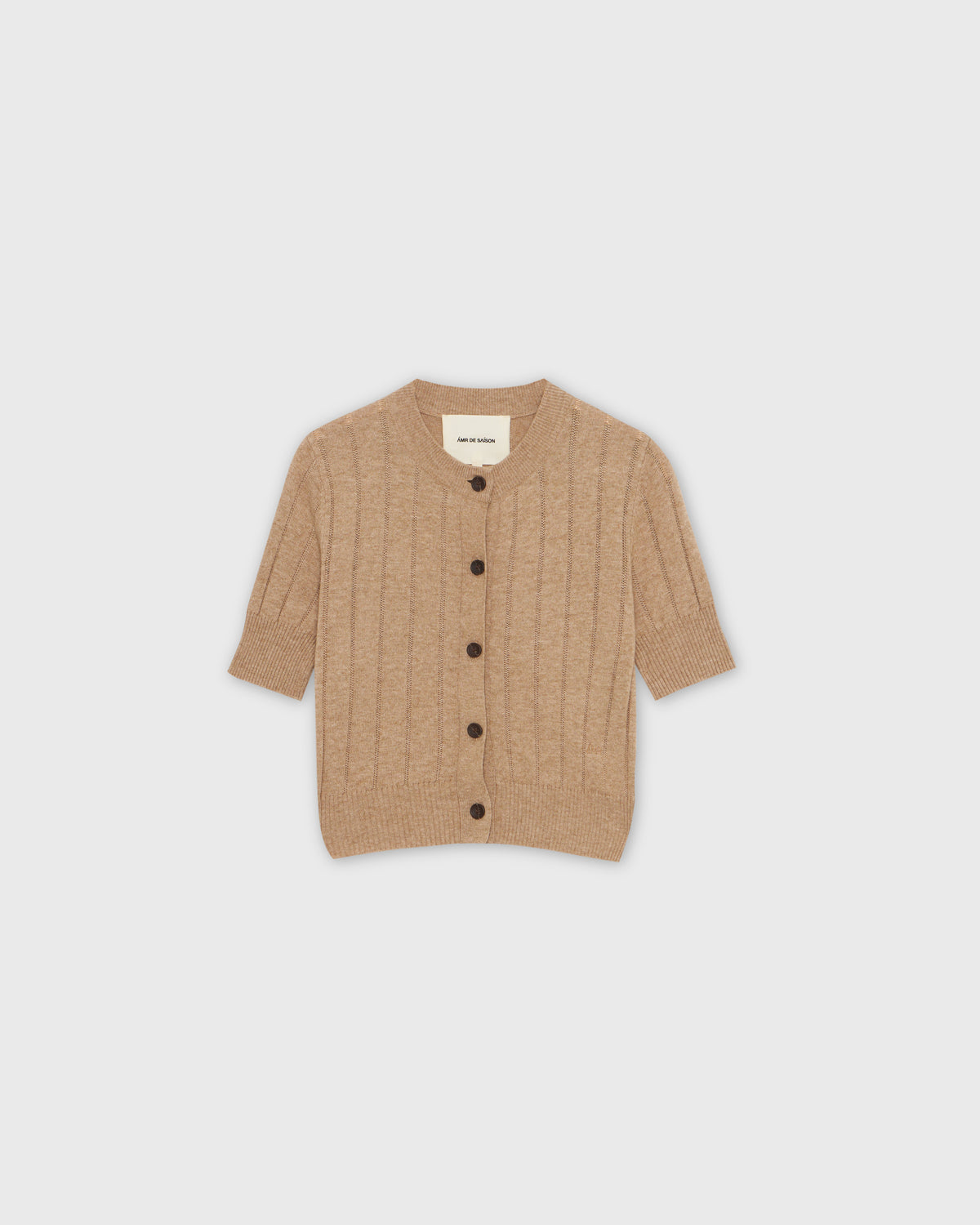 Wardrobe lll - AMR Quarter Sleeve Cardigan in Brown