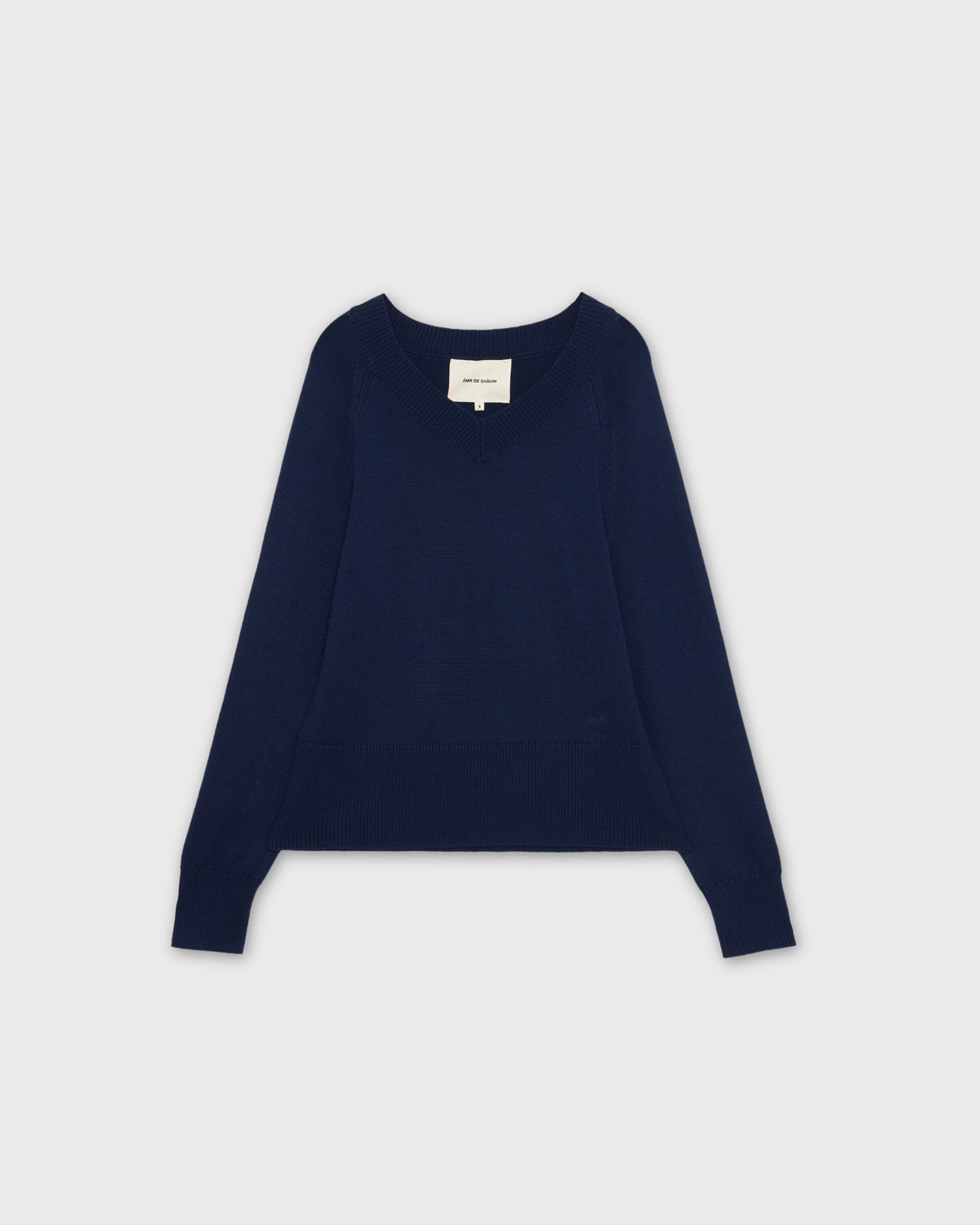 Wardrobe lll - AMR Knit V-Neck Sweater in Navy Blue