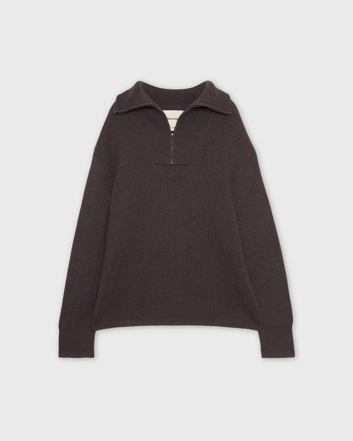 Wardrobe lll - AMR Quarter Zip Sweater in Brown