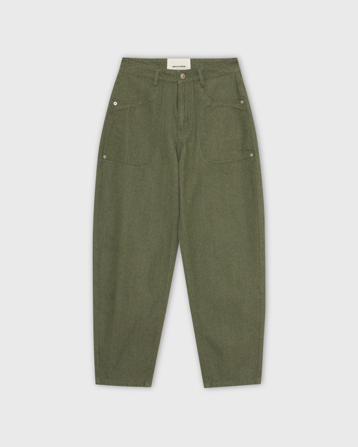 Wardrobe lll - AMR Front Patch Pocket Balloon Jeans in Olive Green