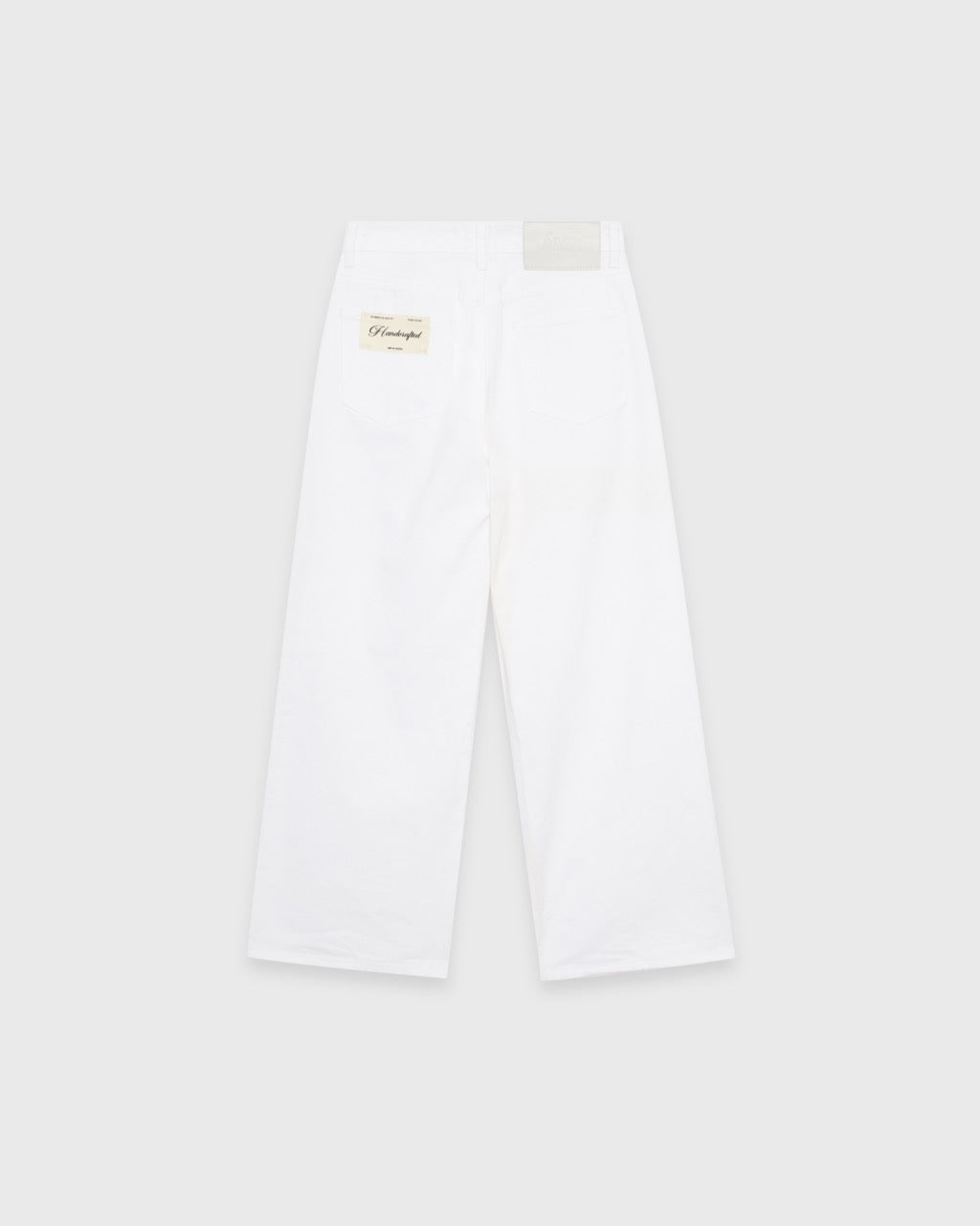 AMR Handcrafted - AMR 90s Baggy Jeans Pearl Hand Embroidery in White