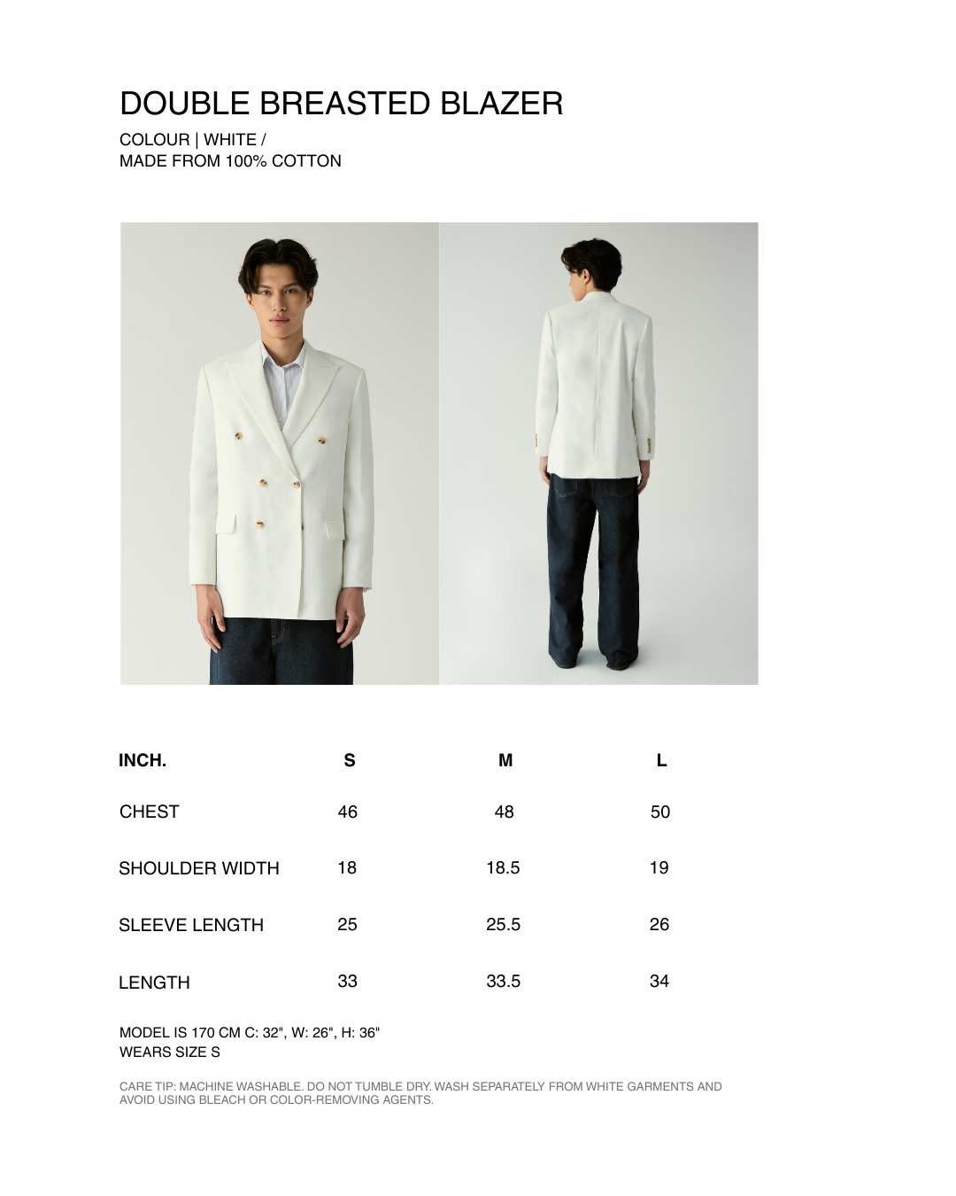 Le soleil d'été - Double Breasted Blazer in White