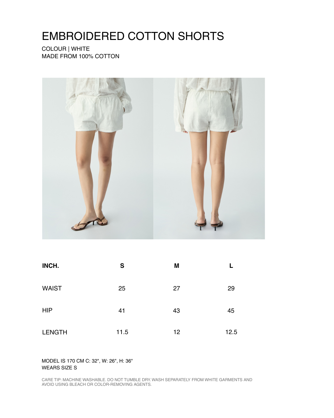 Le soleil d'ete - Embroidered Cotton Shorts in White