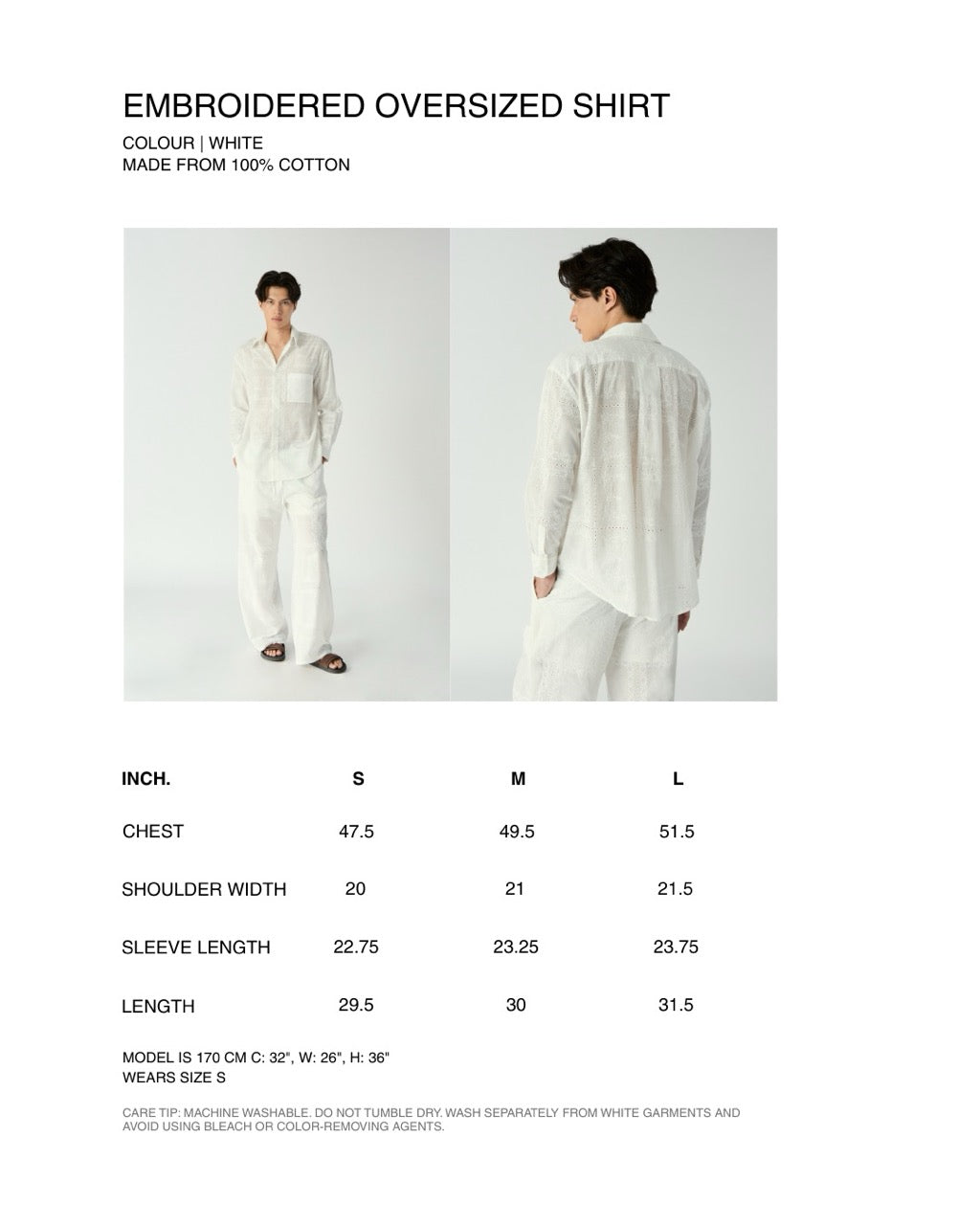 Le soleil d'ete - Embroidered Oversized Shirt in Black