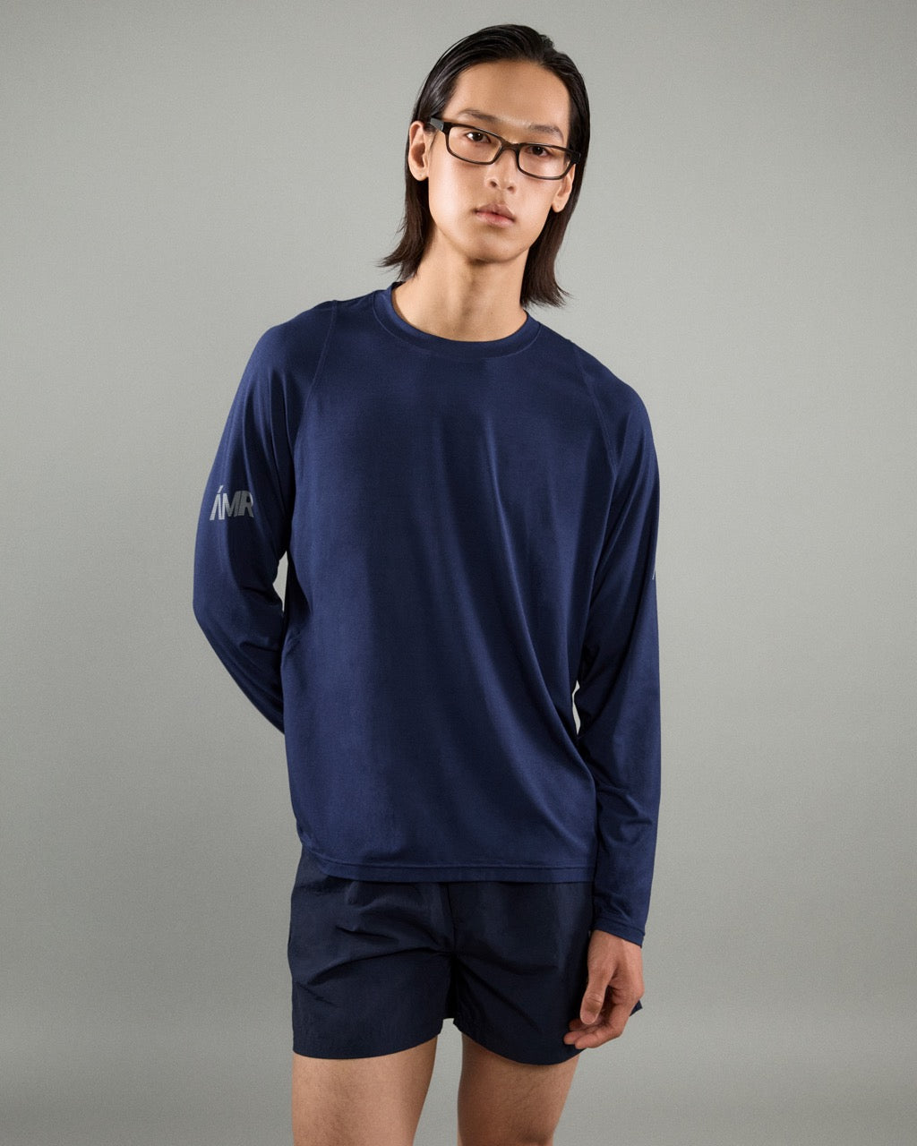 Athleisure Athletic Club - AMR Active Long Sleeve Modal T-Shirt in Navy Blue