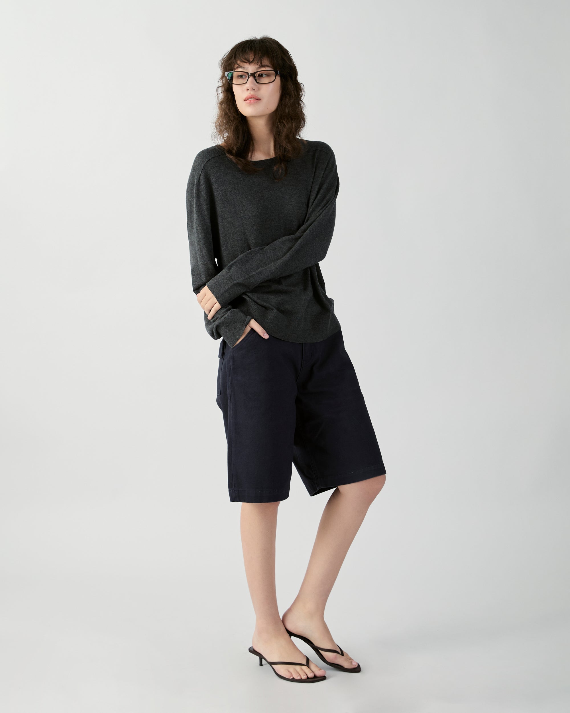 En Couleurs - AMR Knit Sweater in Dark Grey