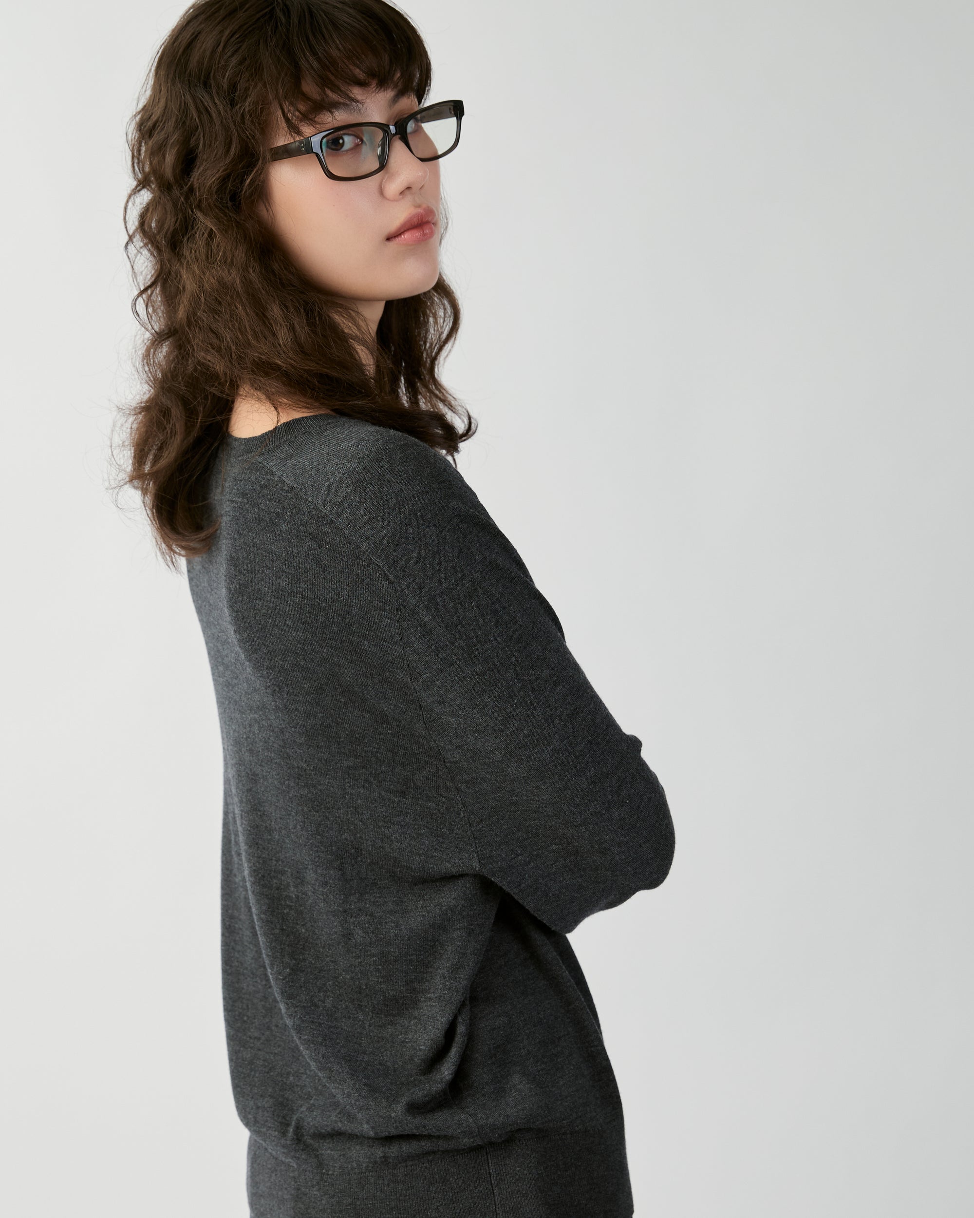 En Couleurs - AMR Knit Sweater in Dark Grey