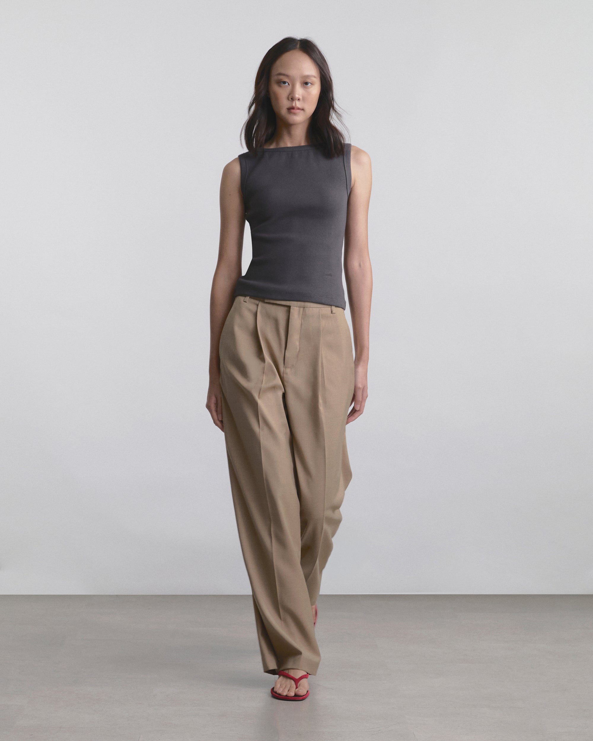 Wardrobe I - AMR High-Neck Rib Tank Top in Grey
