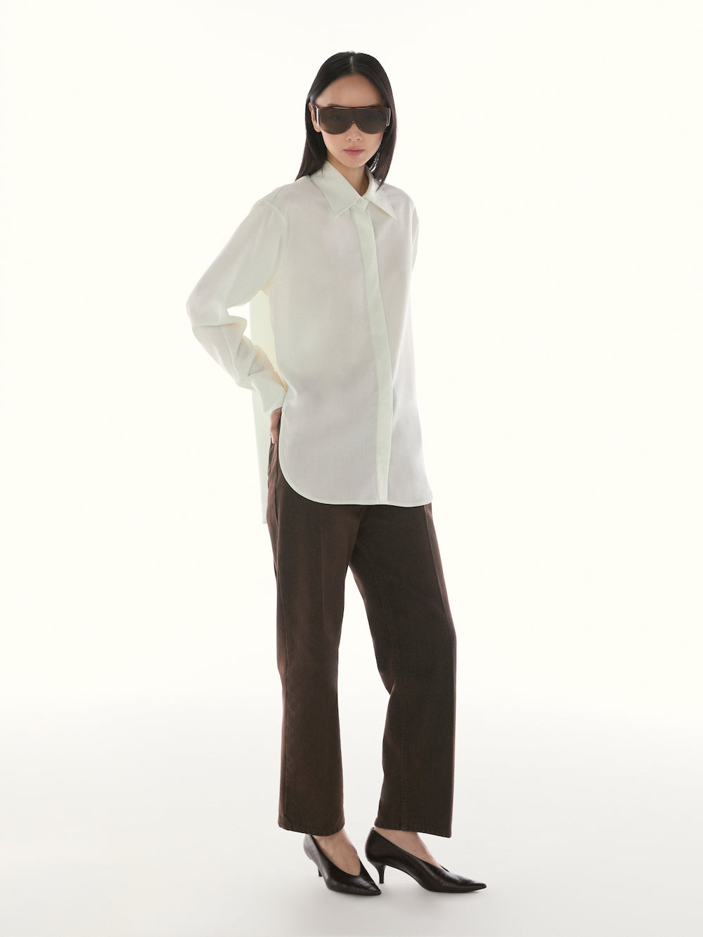 Le Fauve - AMR Double Cuff Shirt in White