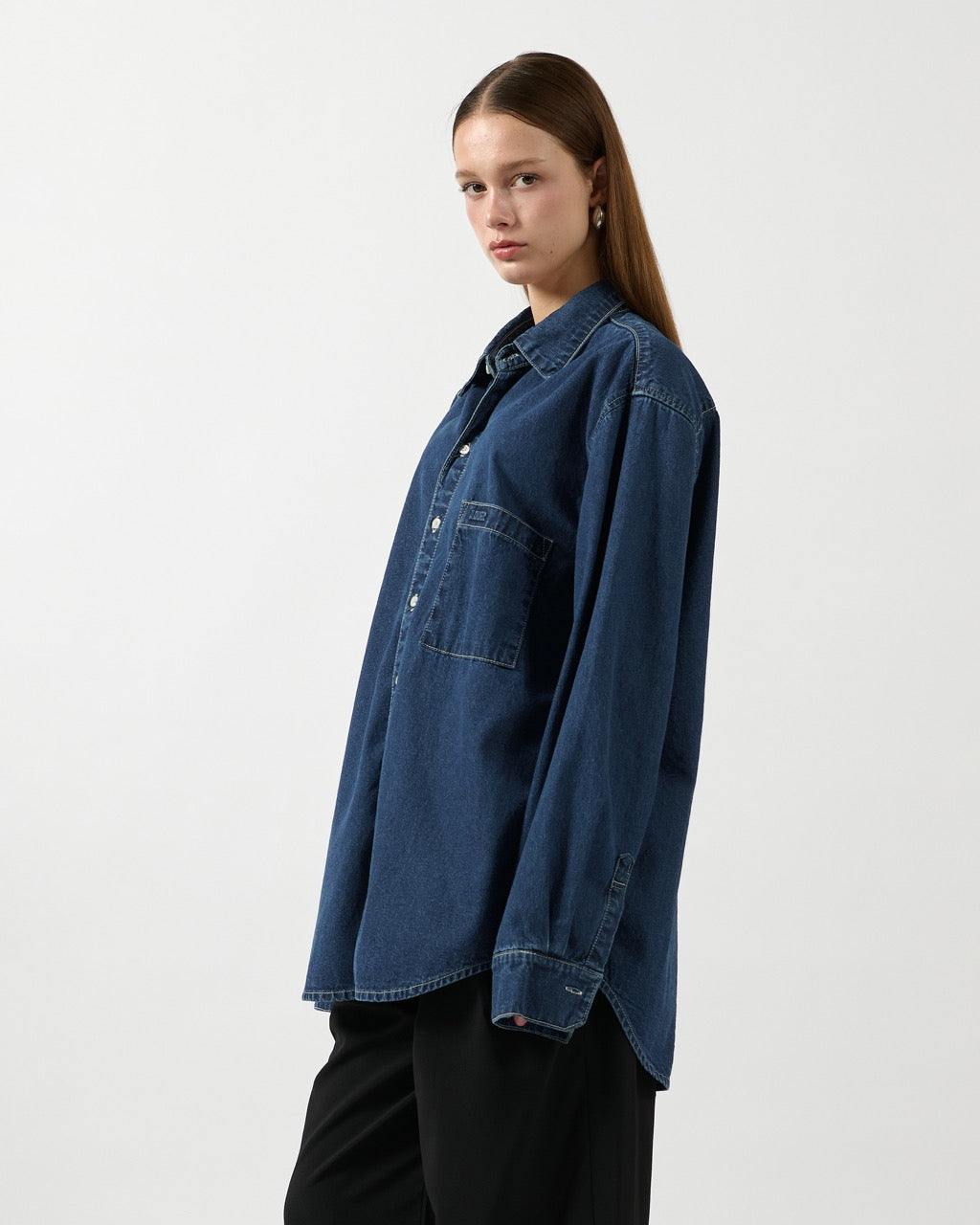 AMR DE SAISON  - Essential Oversized Shirt in Indigo Denim