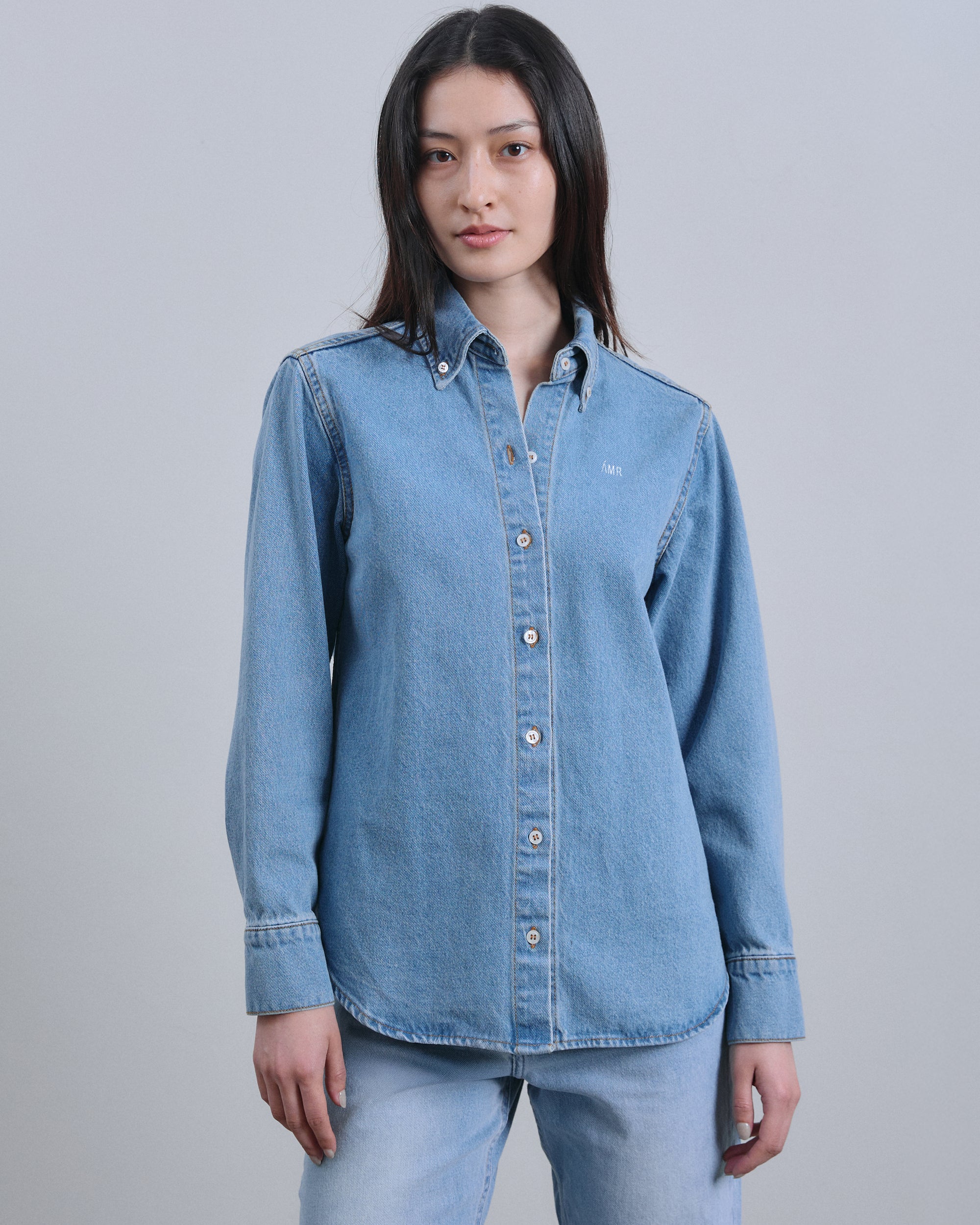 AMR DE SAISON - Essential Regular Fit Shirt in Light Denim