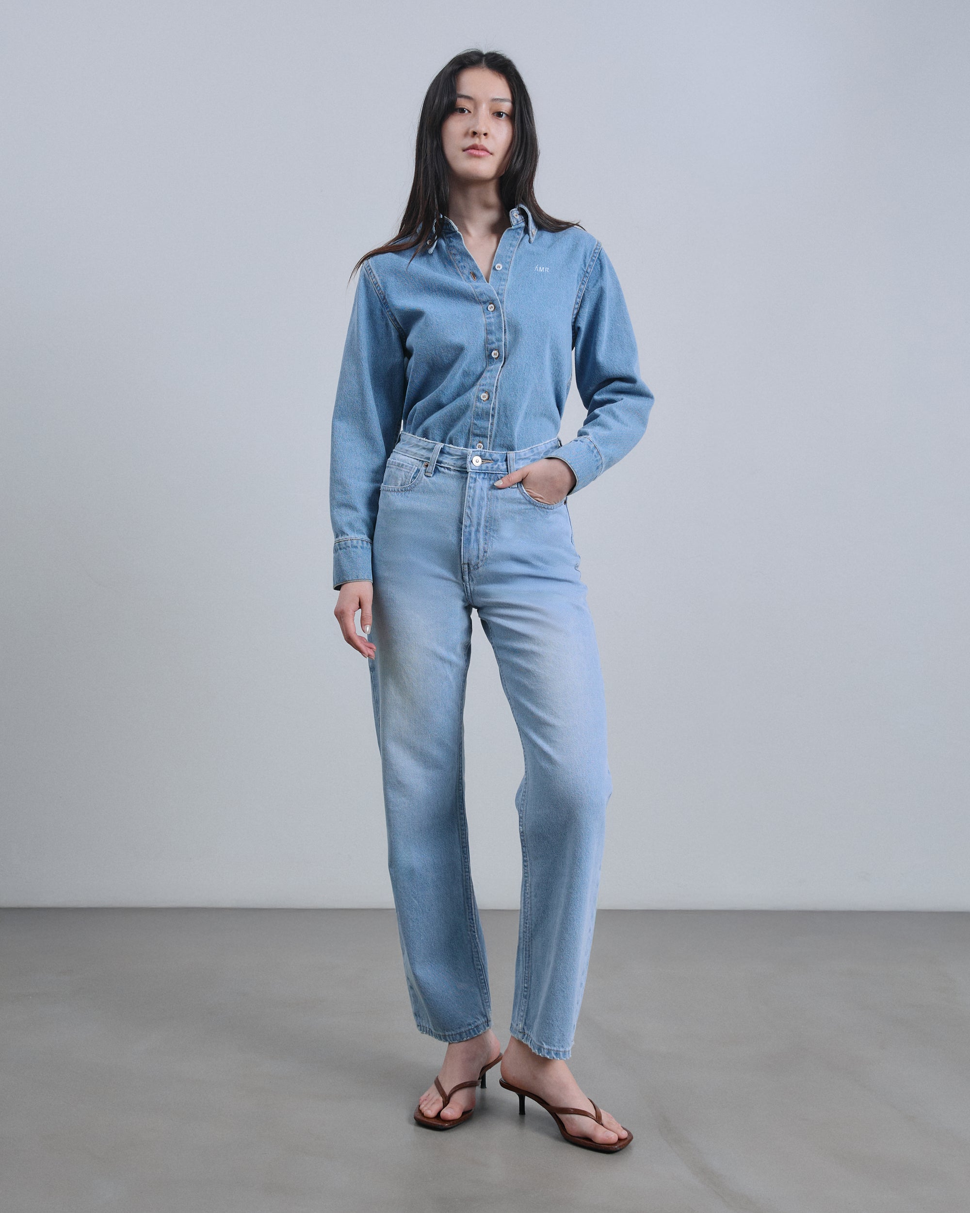 AMR DE SAISON - Essential Regular Fit Shirt in Light Denim