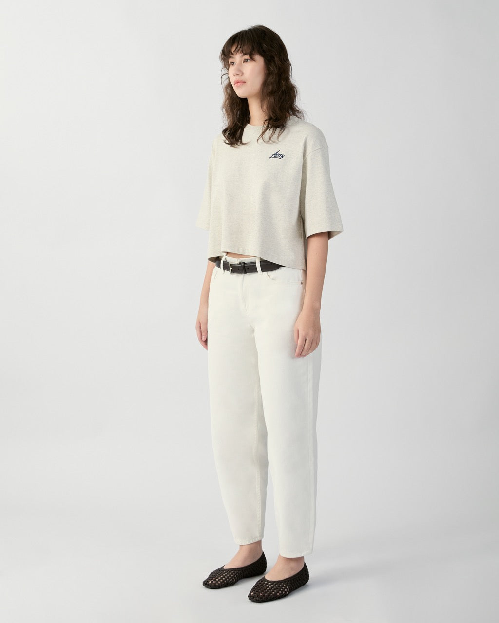 En Couleurs - AMR Boxy Crop T-Shirt in French Grey