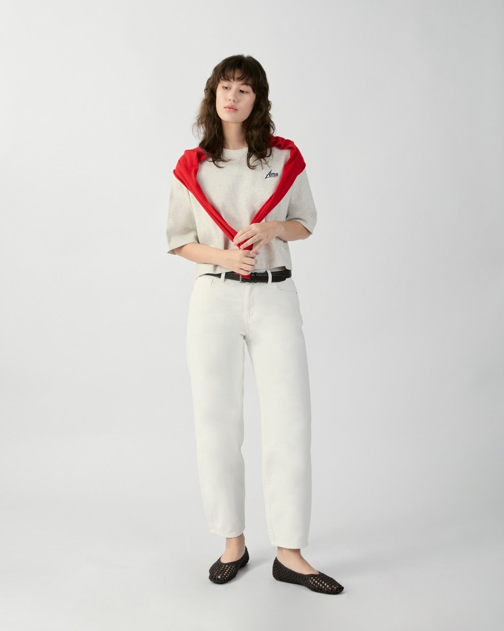En Couleurs - AMR Boxy Crop T-Shirt in French Grey