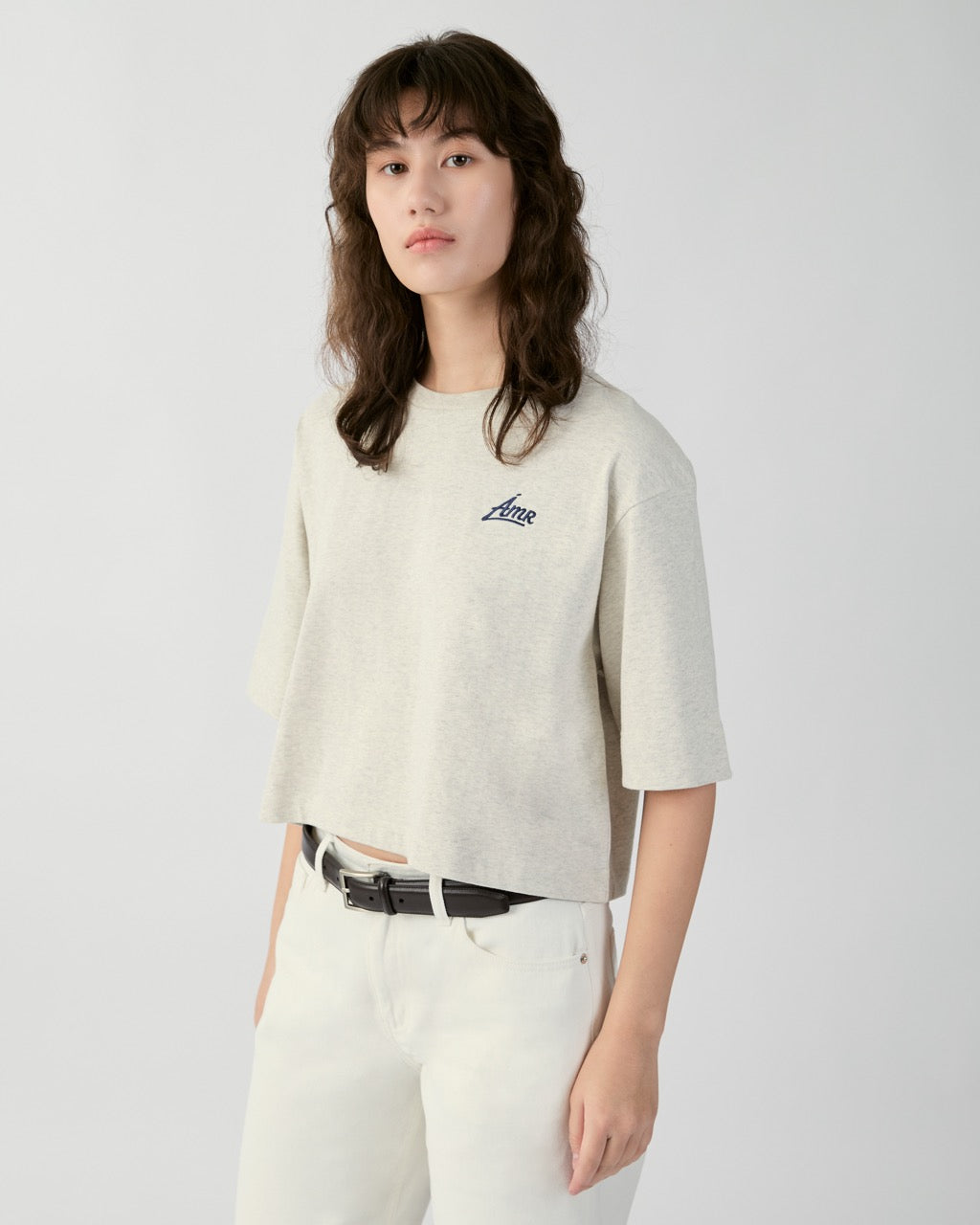 En Couleurs - AMR Boxy Crop T-Shirt in French Grey