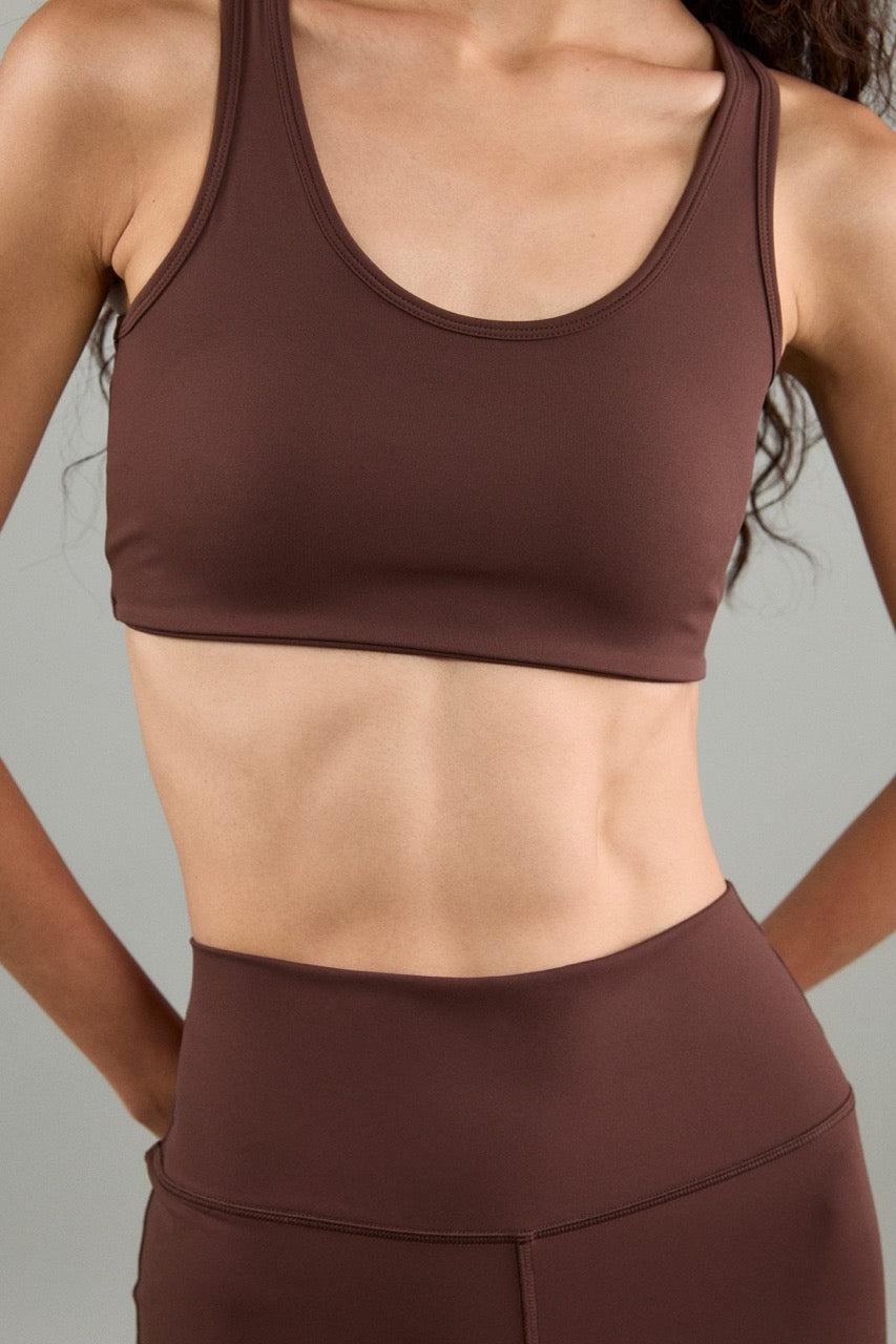 Athleisure Athletic Club - AMR Active Sleek Bra in Brown