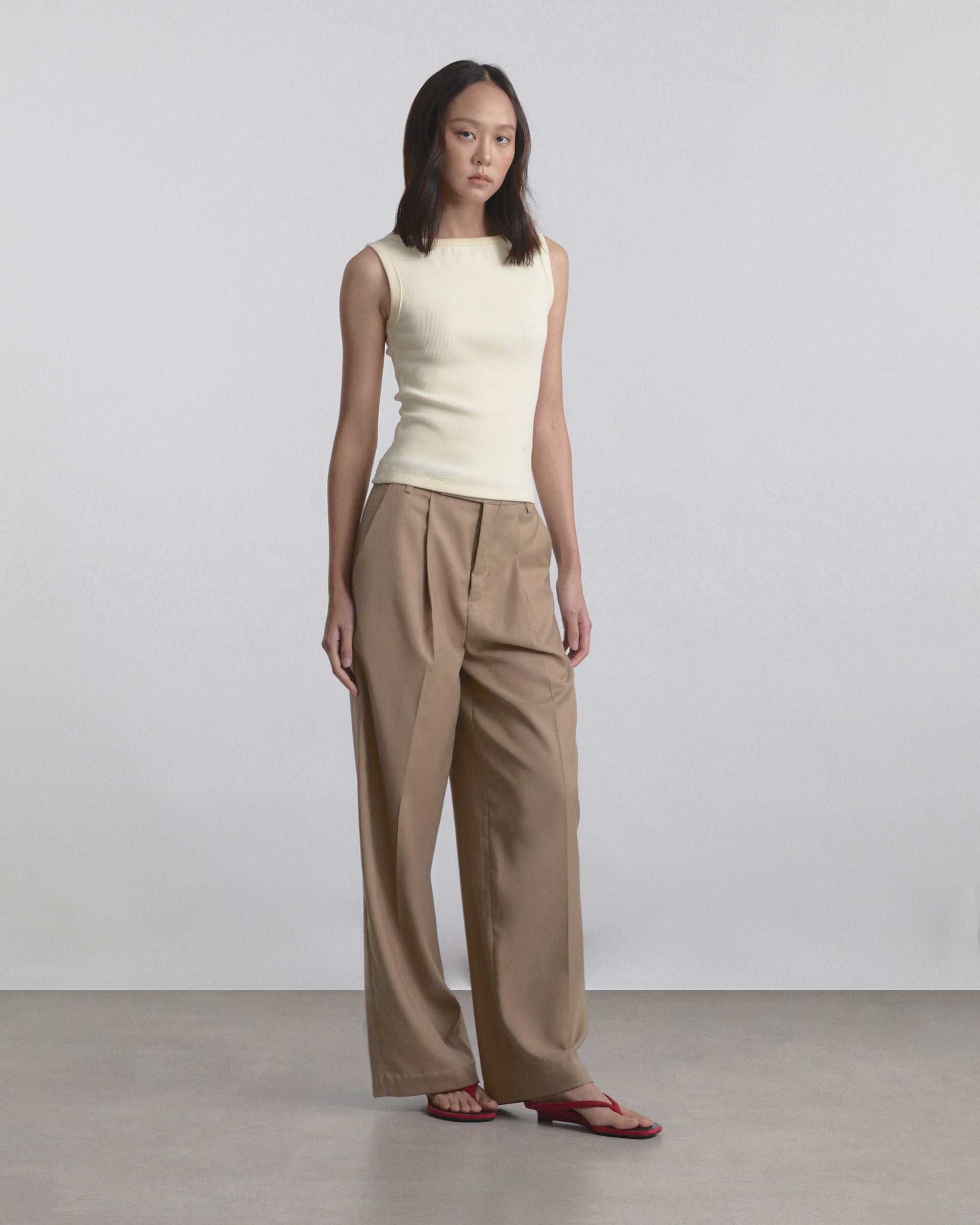 Wardrobe I - AMR High-Neck Rib Tank Top in Yellow
