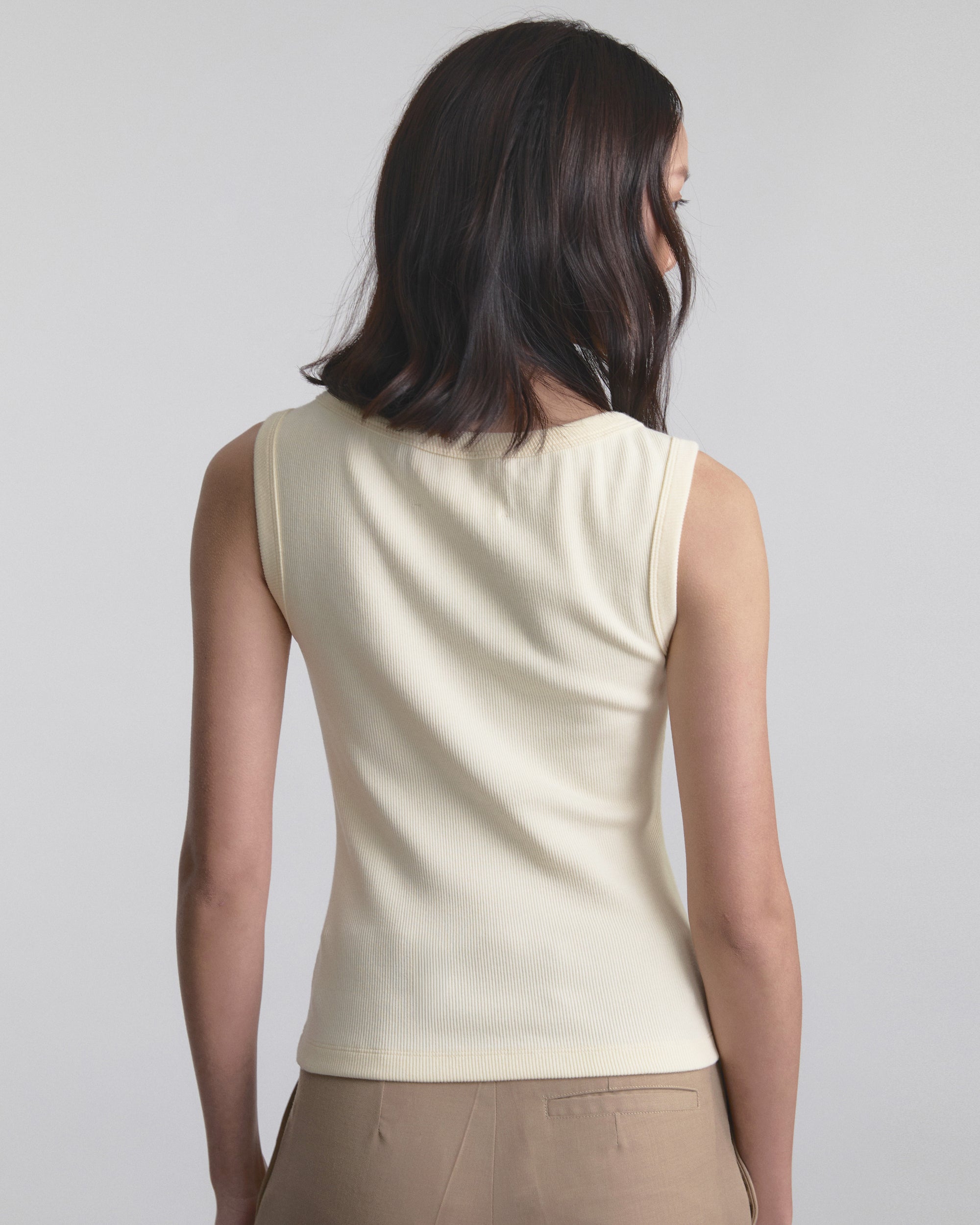 Wardrobe I - AMR High-Neck Rib Tank Top in Yellow