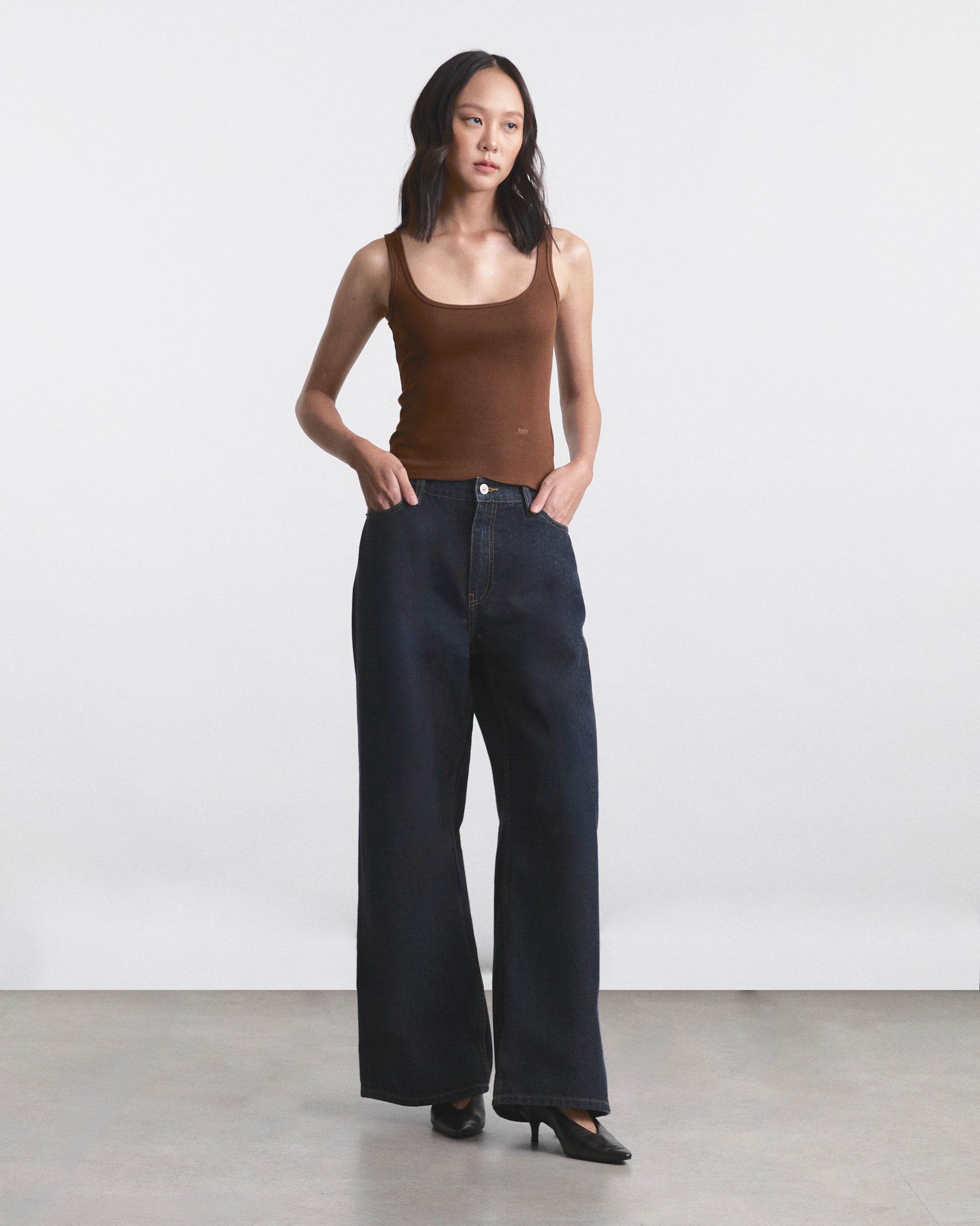 Wardrobe I - AMR Rib Tank Top in Brown