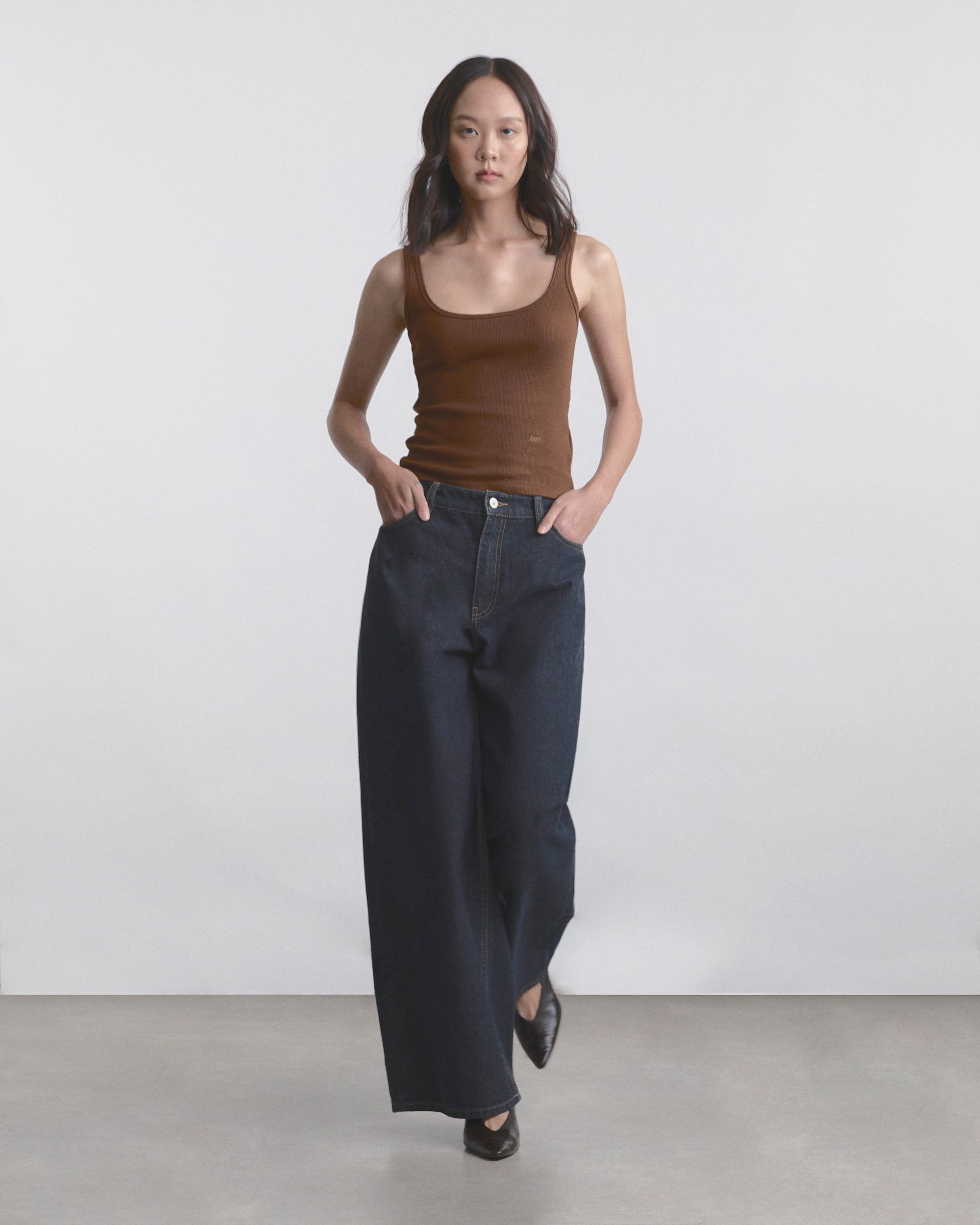 Wardrobe I - AMR Rib Tank Top in Brown