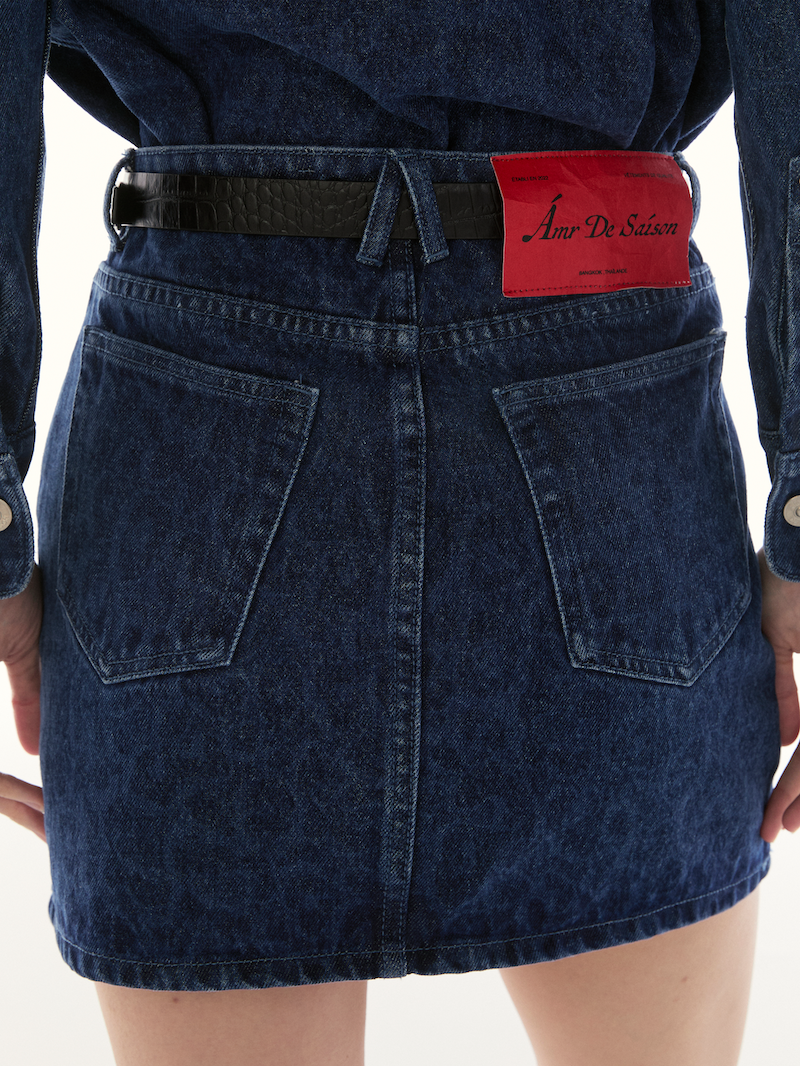 Le Fauve - AMR Leopard Print Mini Skirt in Blue
