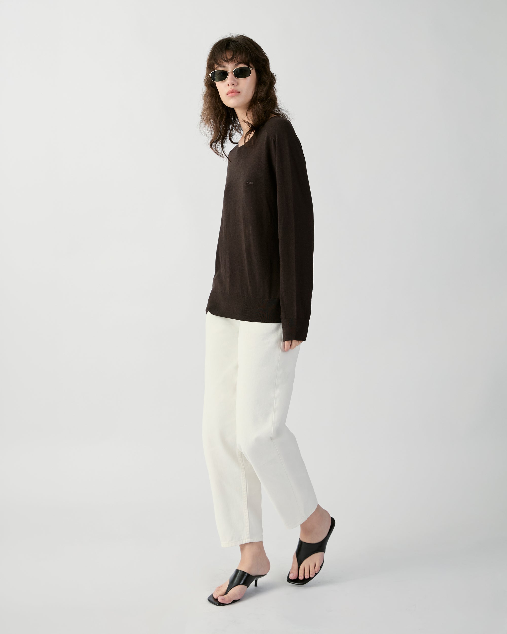 En Couleurs - AMR Knit Sweater in Dark Brown