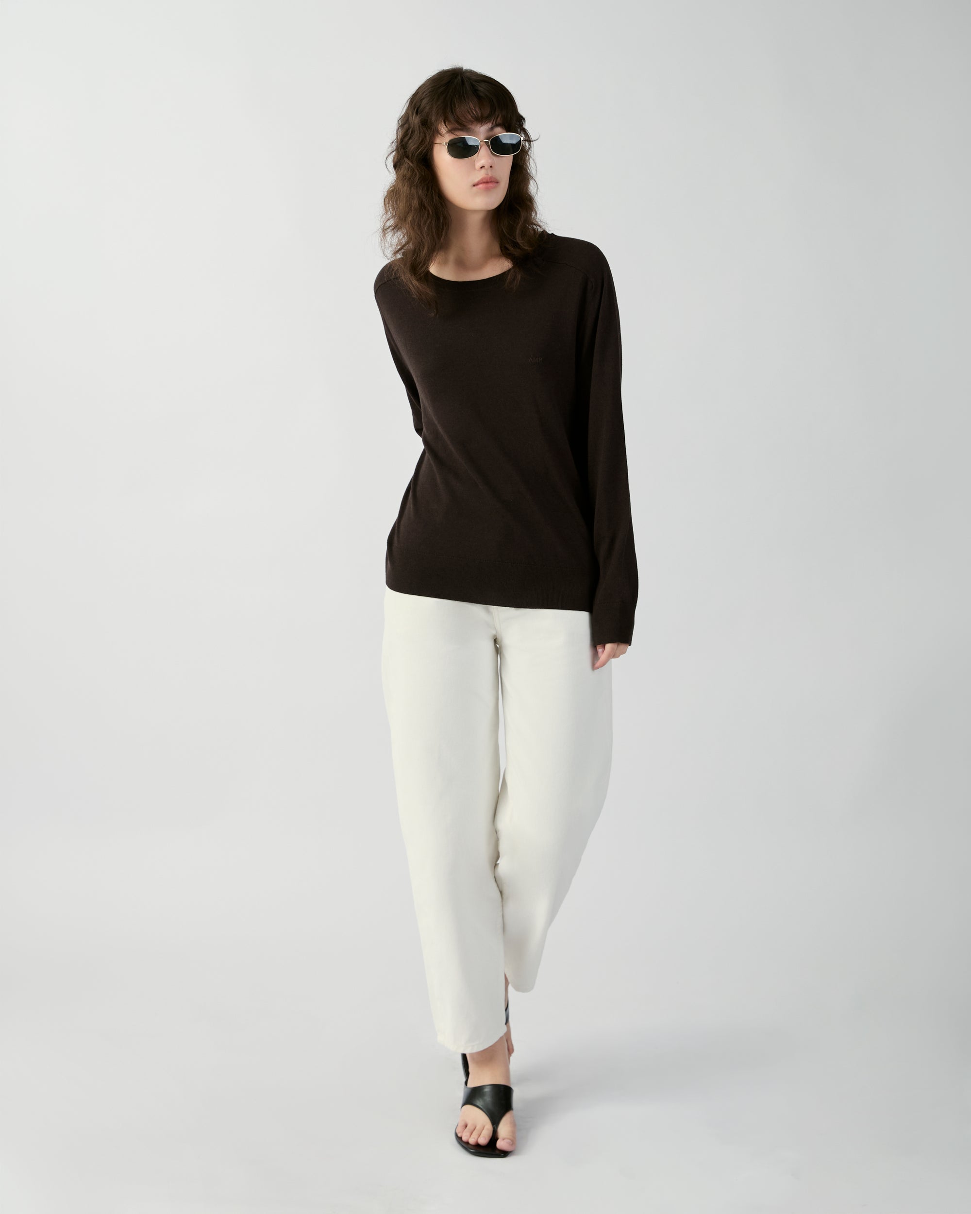 En Couleurs - AMR Knit Sweater in Dark Brown
