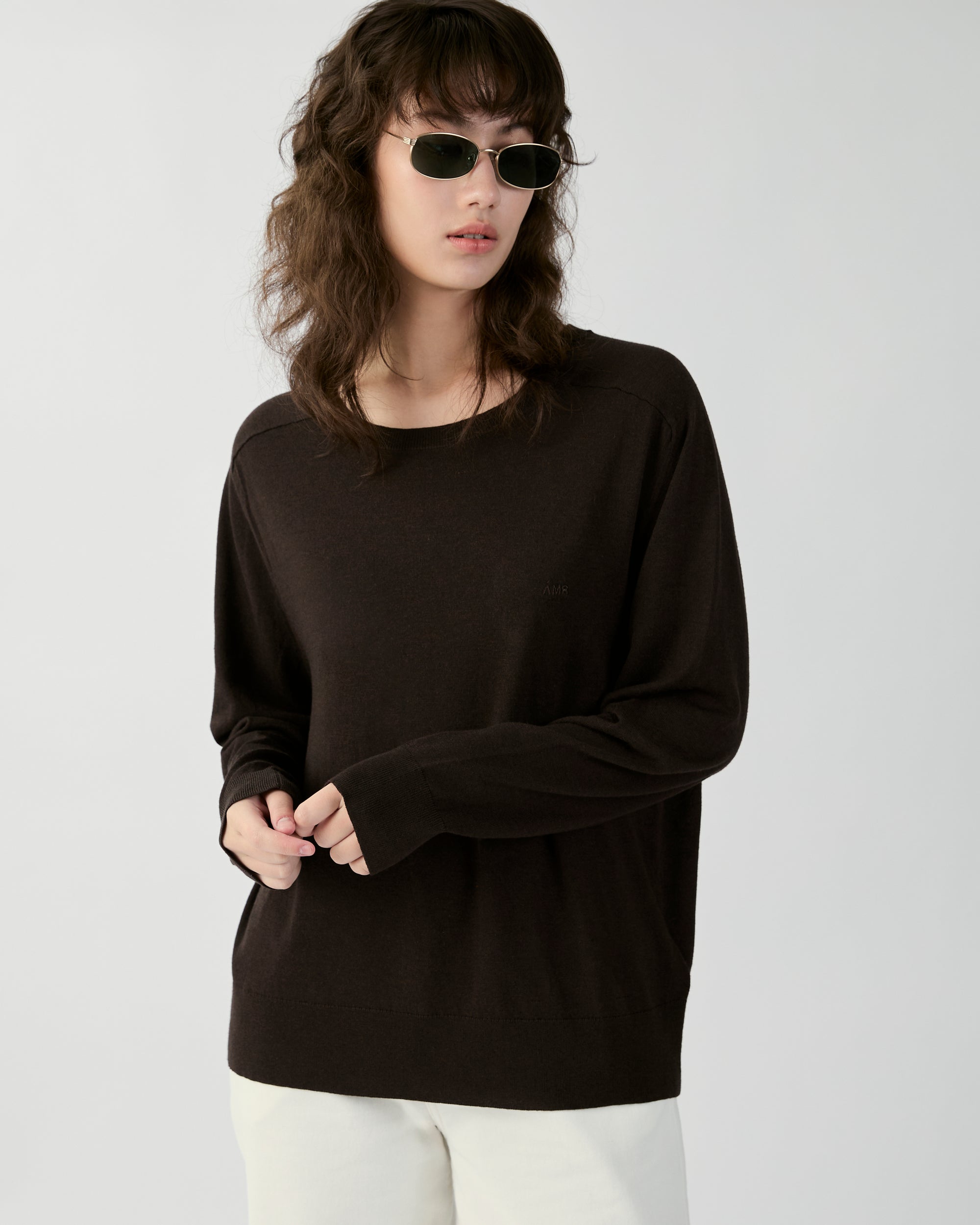 En Couleurs - AMR Knit Sweater in Dark Brown
