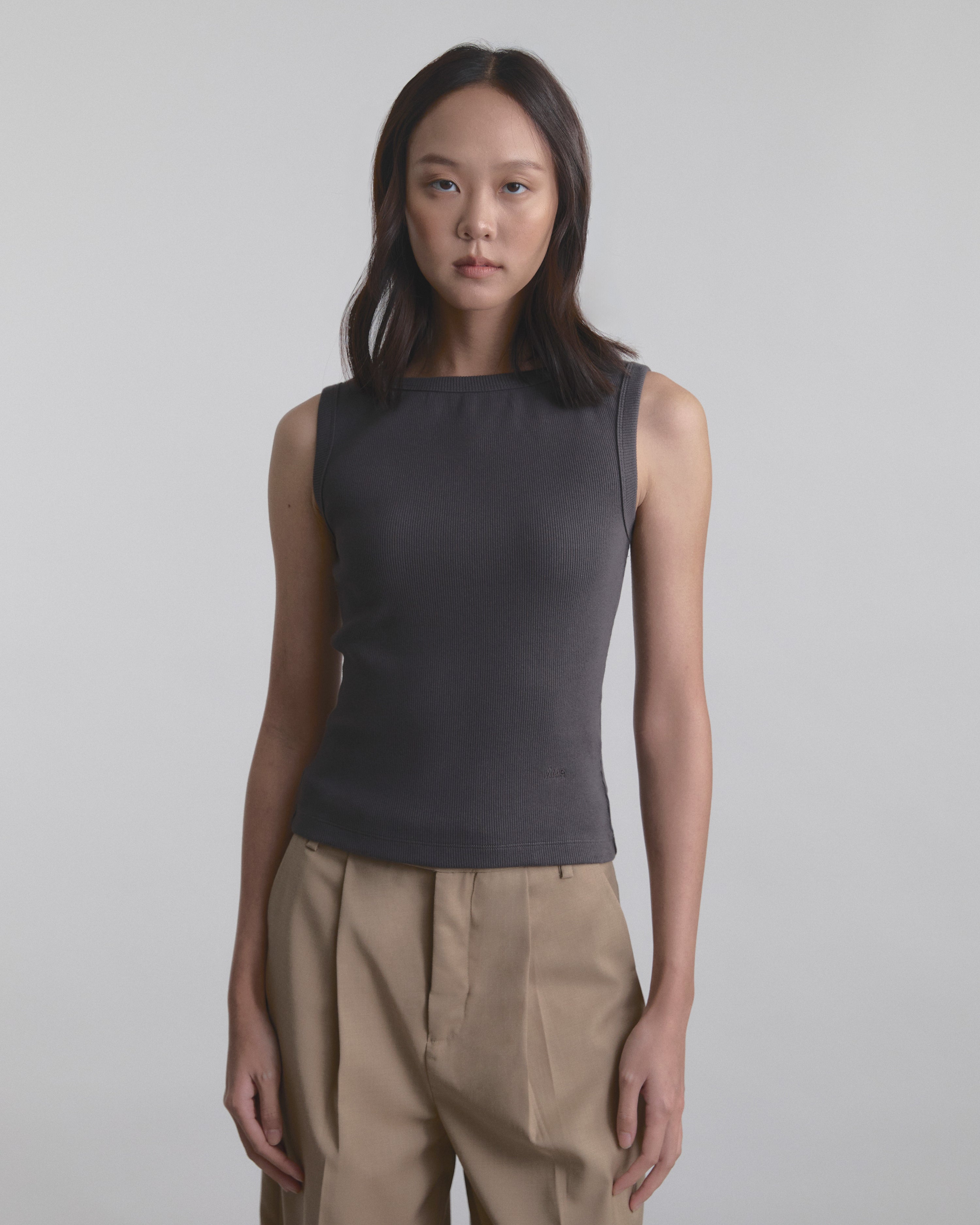 Wardrobe I - AMR High-Neck Tank Top in Grey