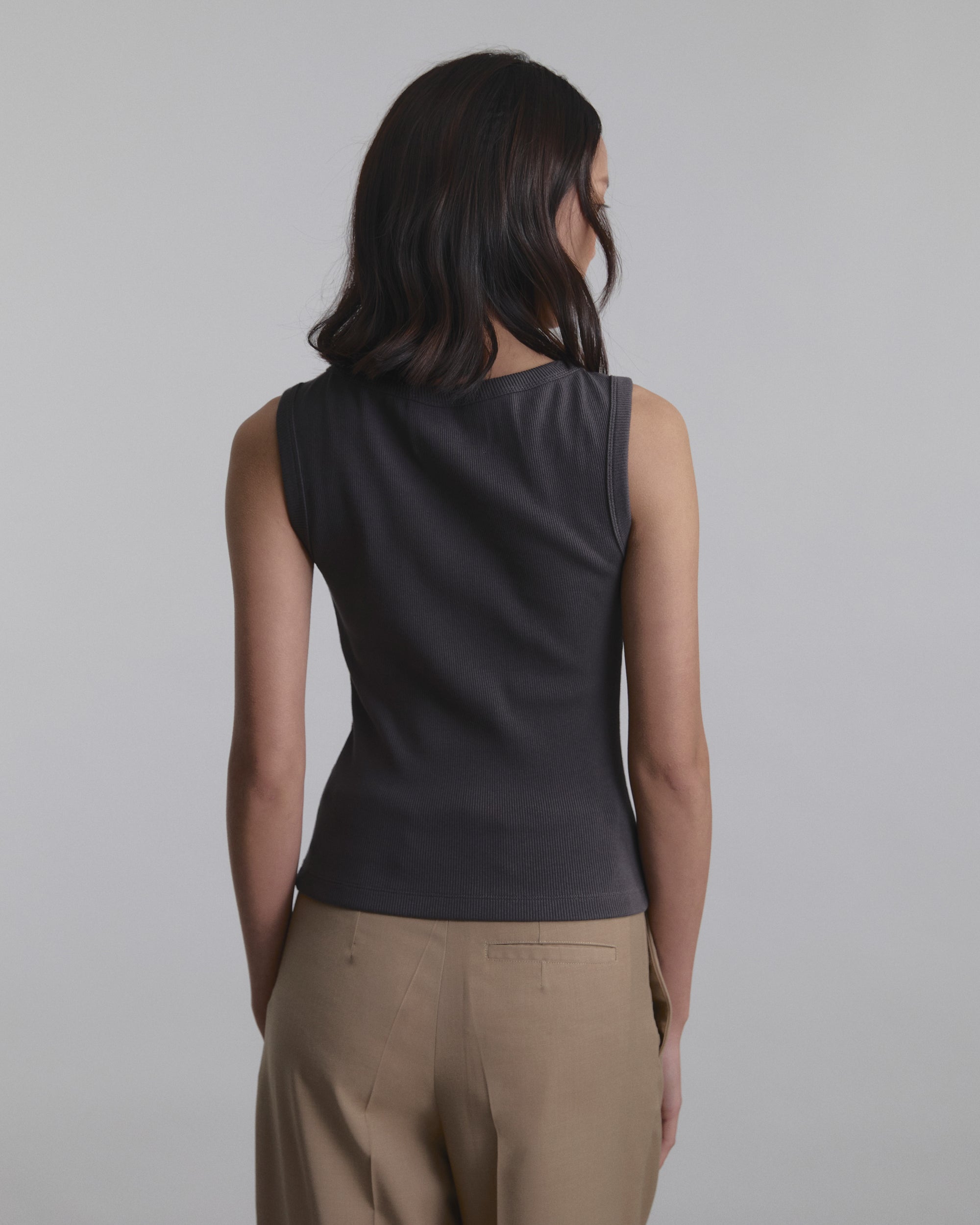 Wardrobe I - AMR High-Neck Rib Tank Top in Grey