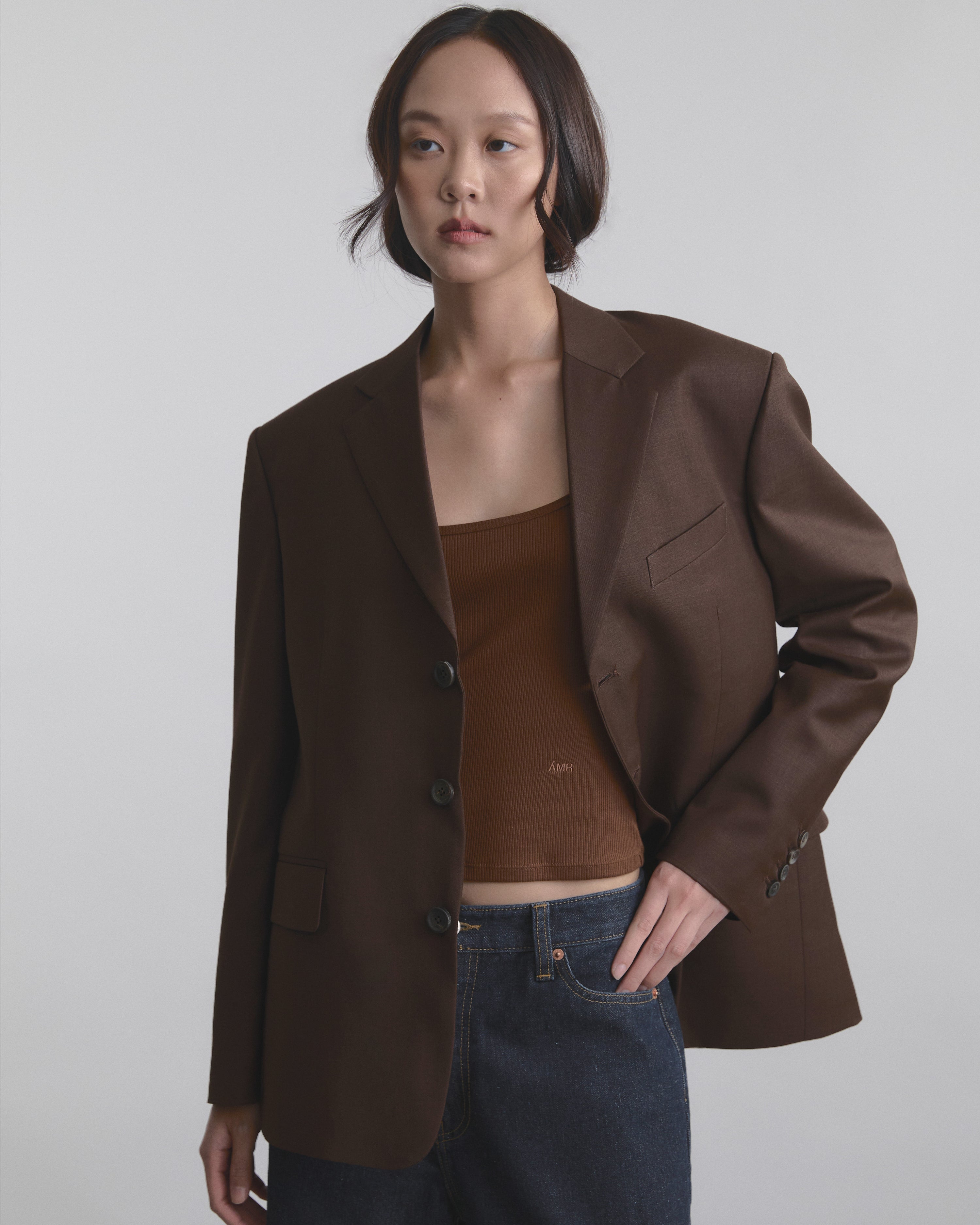 Wardrobe I - AMR Single-Breasted Blazer in Brown