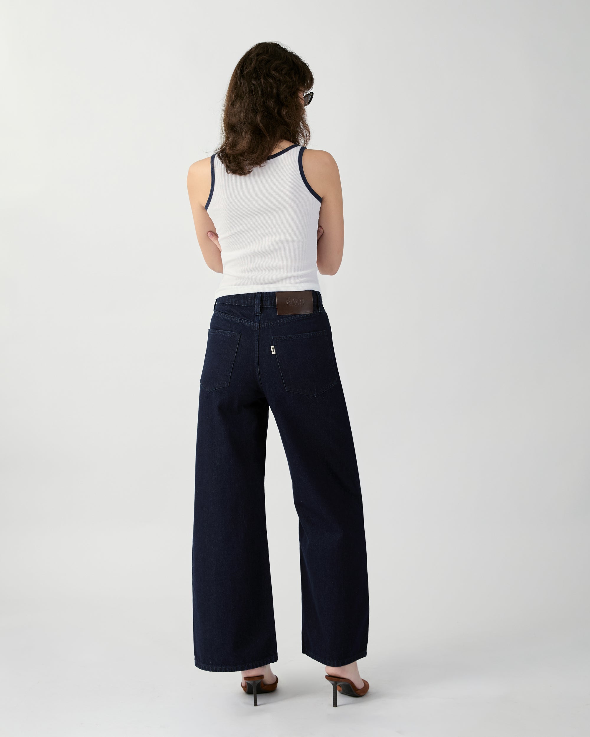 En Couleurs - AMR High Rise Wide Leg Jeans in Indigo Denim