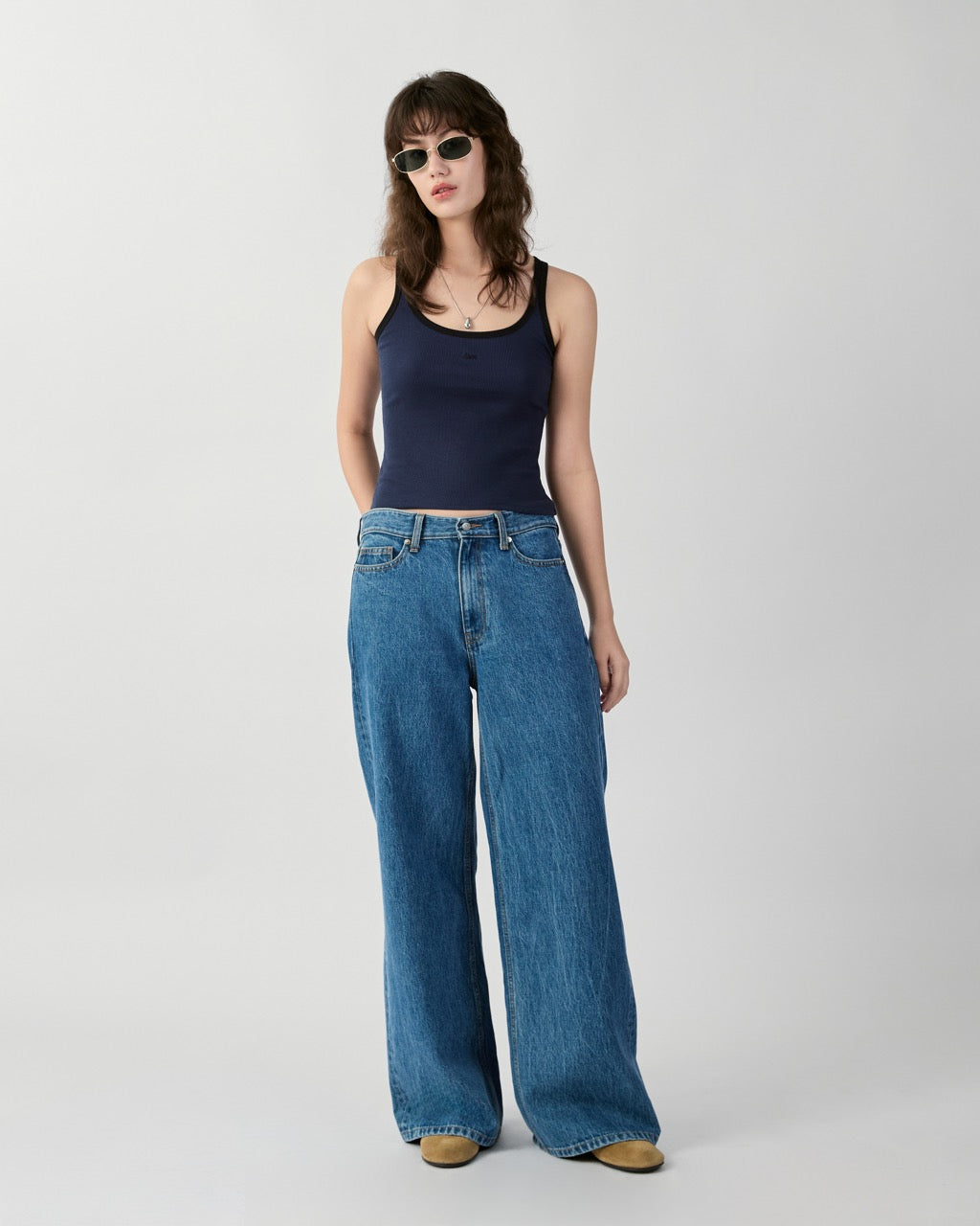 En Couleurs - AMR Ringer Tank Top in Navy Black