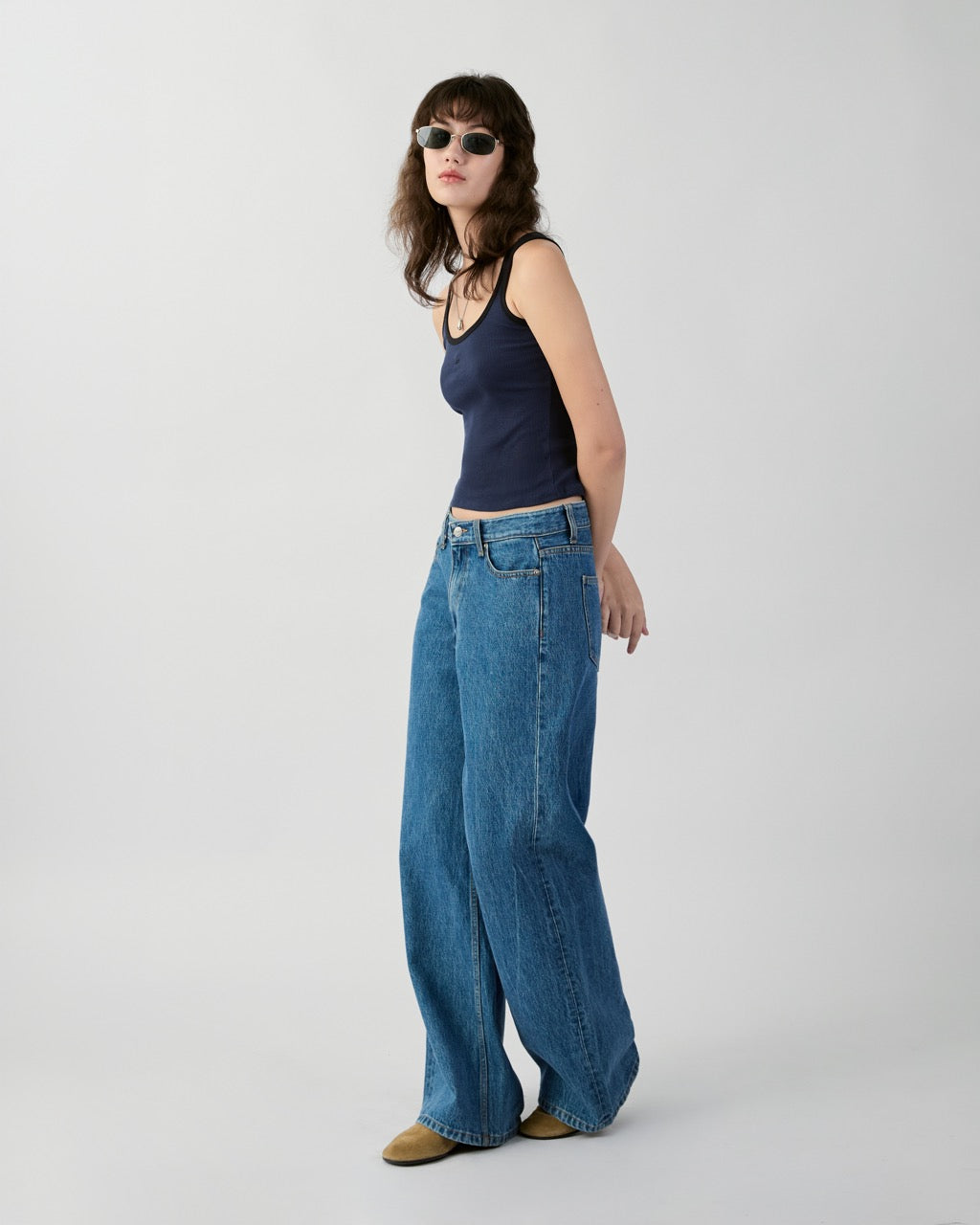 En Couleurs - AMR Ringer Tank Top in Navy Black