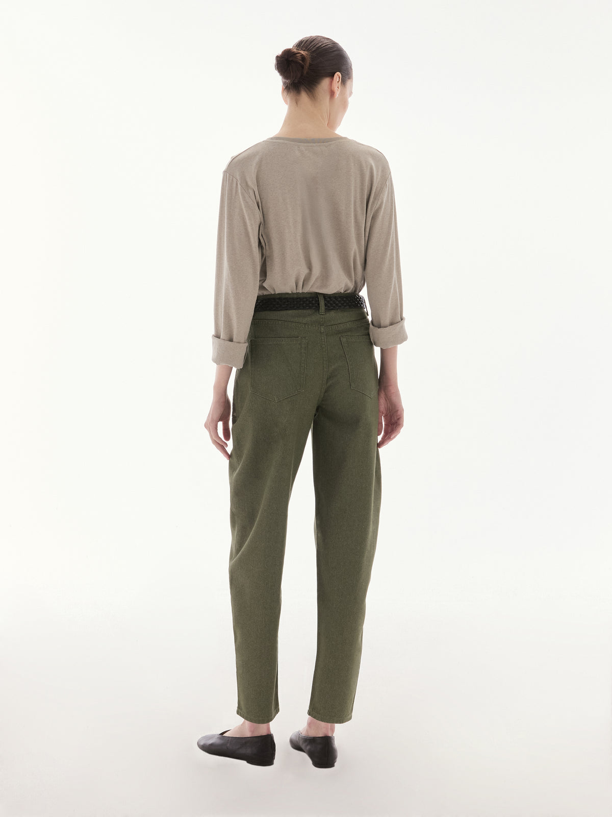 Wardrobe lll - AMR Front Patch Pocket Balloon Jeans in Olive Green