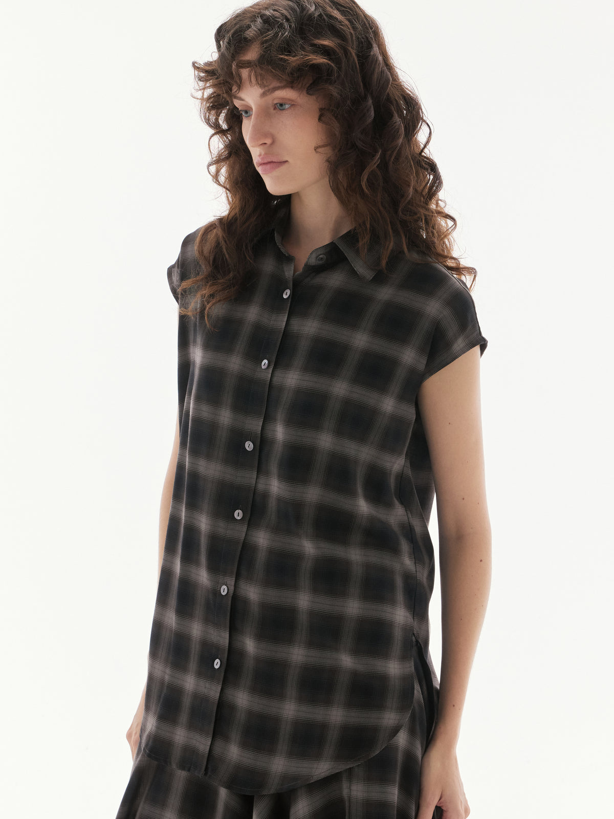 Wardrobe lll - AMR Sleeveless Shirt in Tartan Brown
