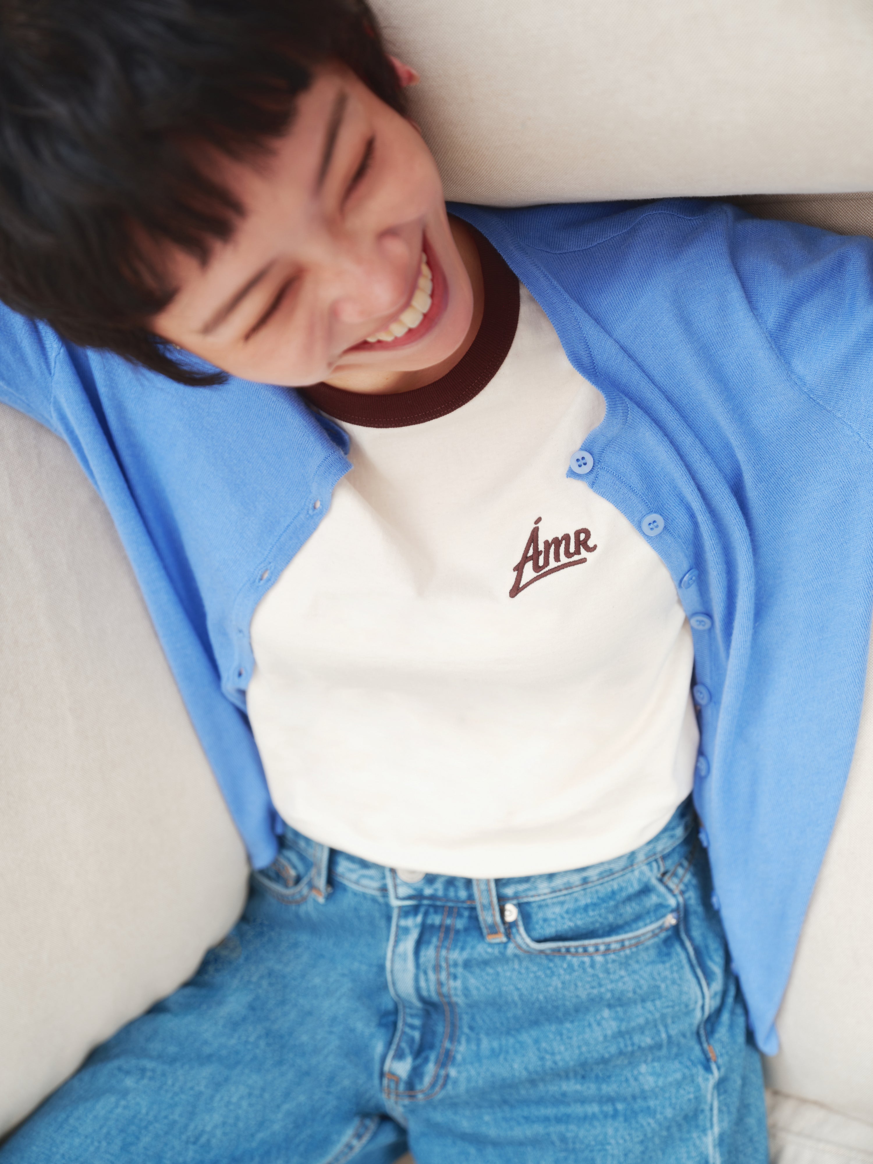En Couleurs - AMR Ringer Baby Tee in Cream Dark Brown
