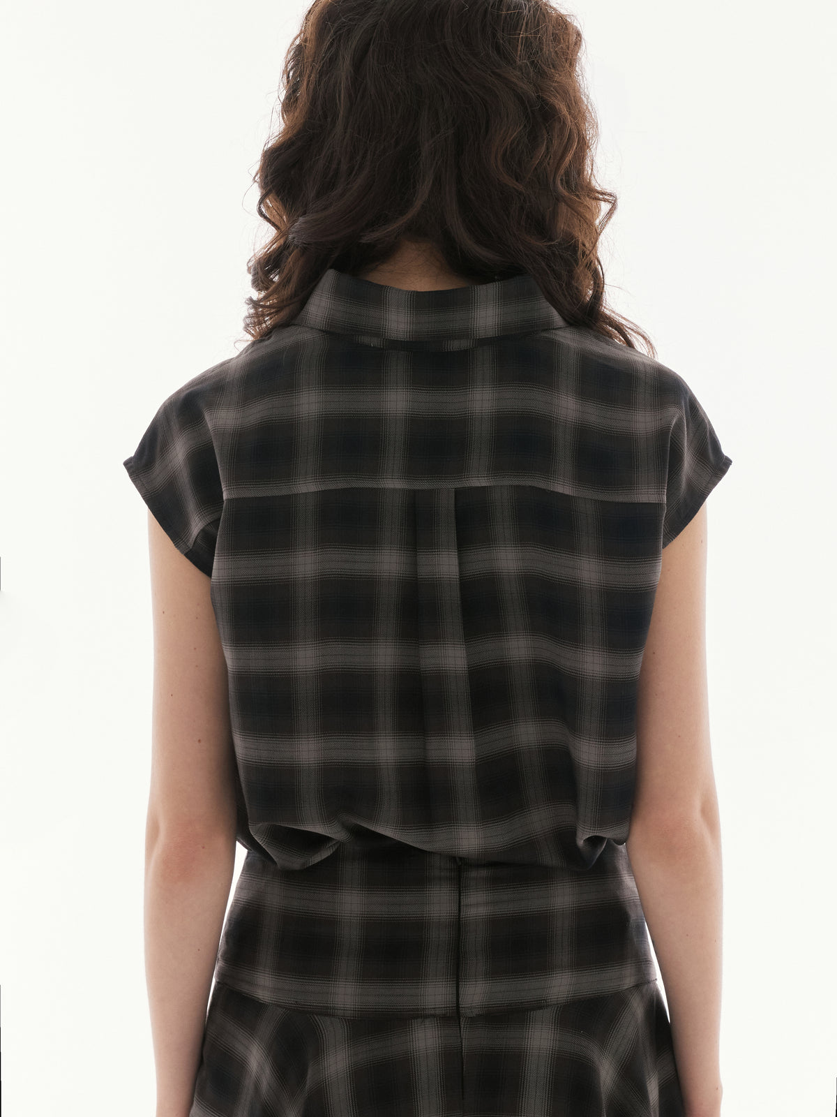 Wardrobe lll - AMR Sleeveless Shirt in Tartan Brown