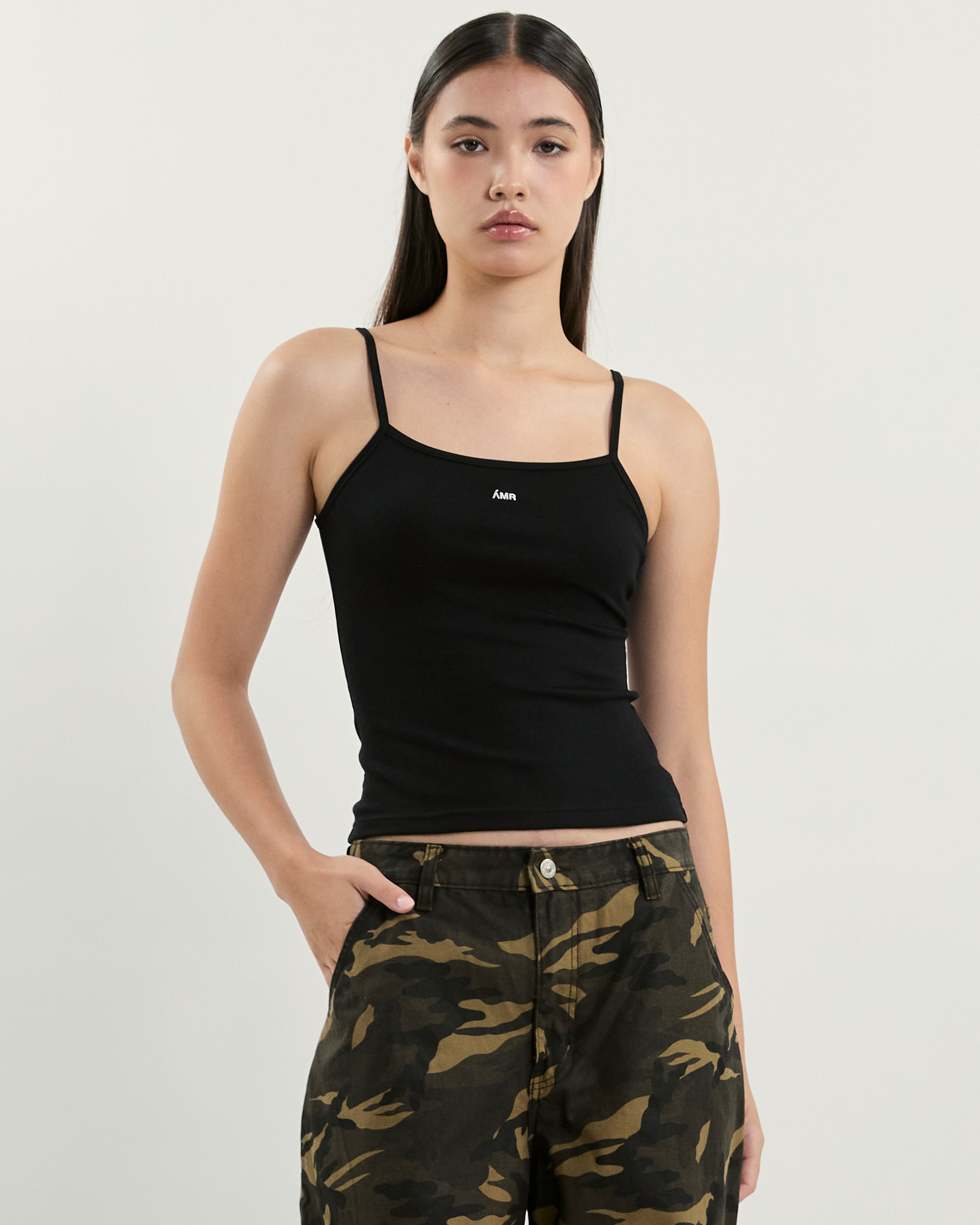 July Drop - AMR Cotton-Spandex Camisole in Black