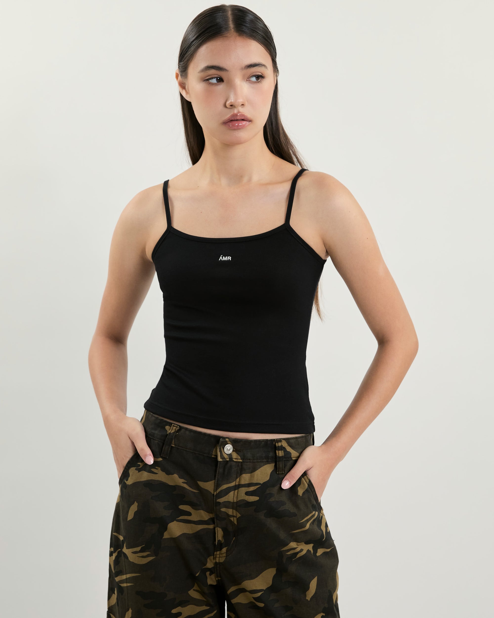 July Drop - AMR Cotton-Spandex Camisole in Black