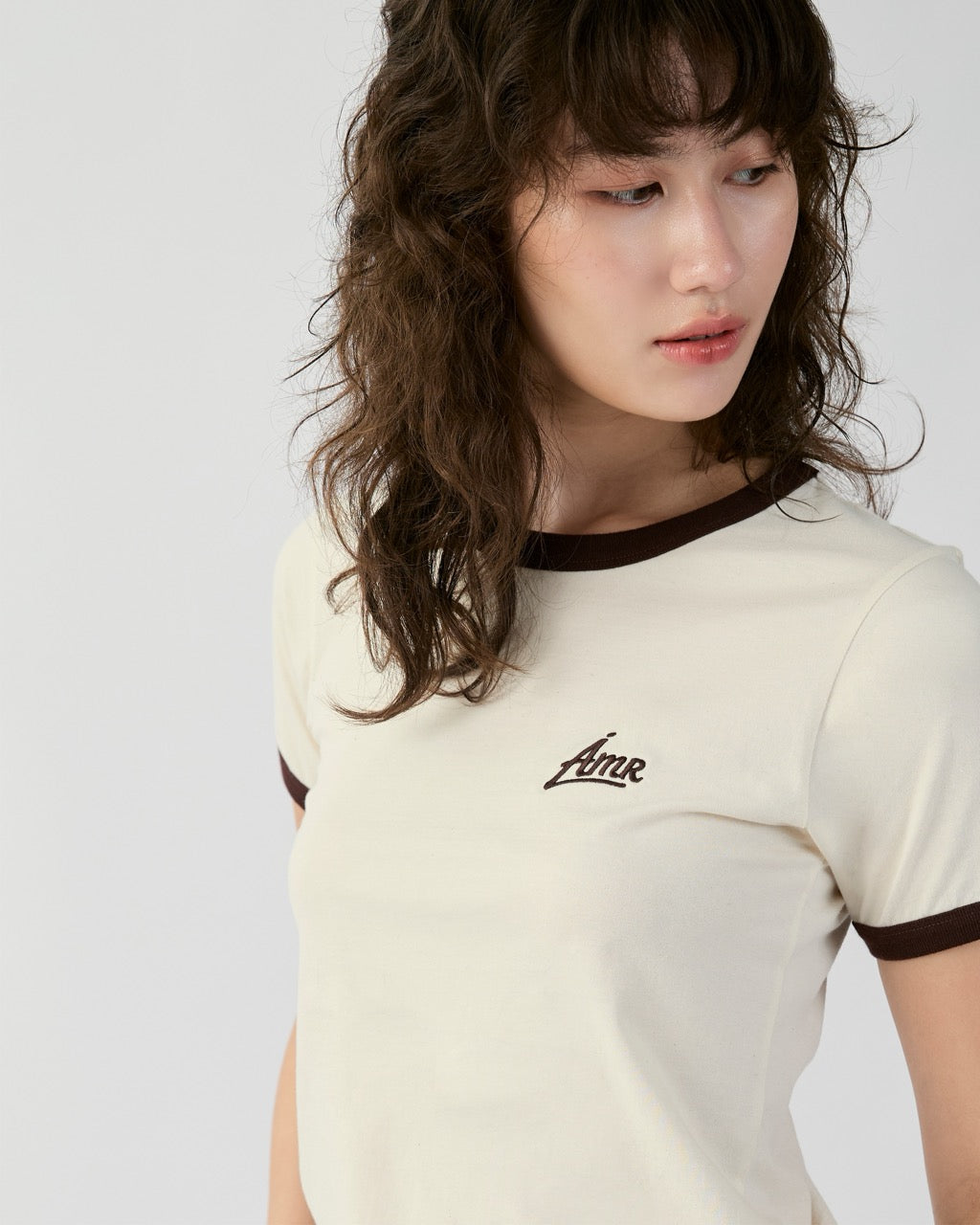 En Couleurs - AMR Ringer Baby Tee in Cream Dark Brown