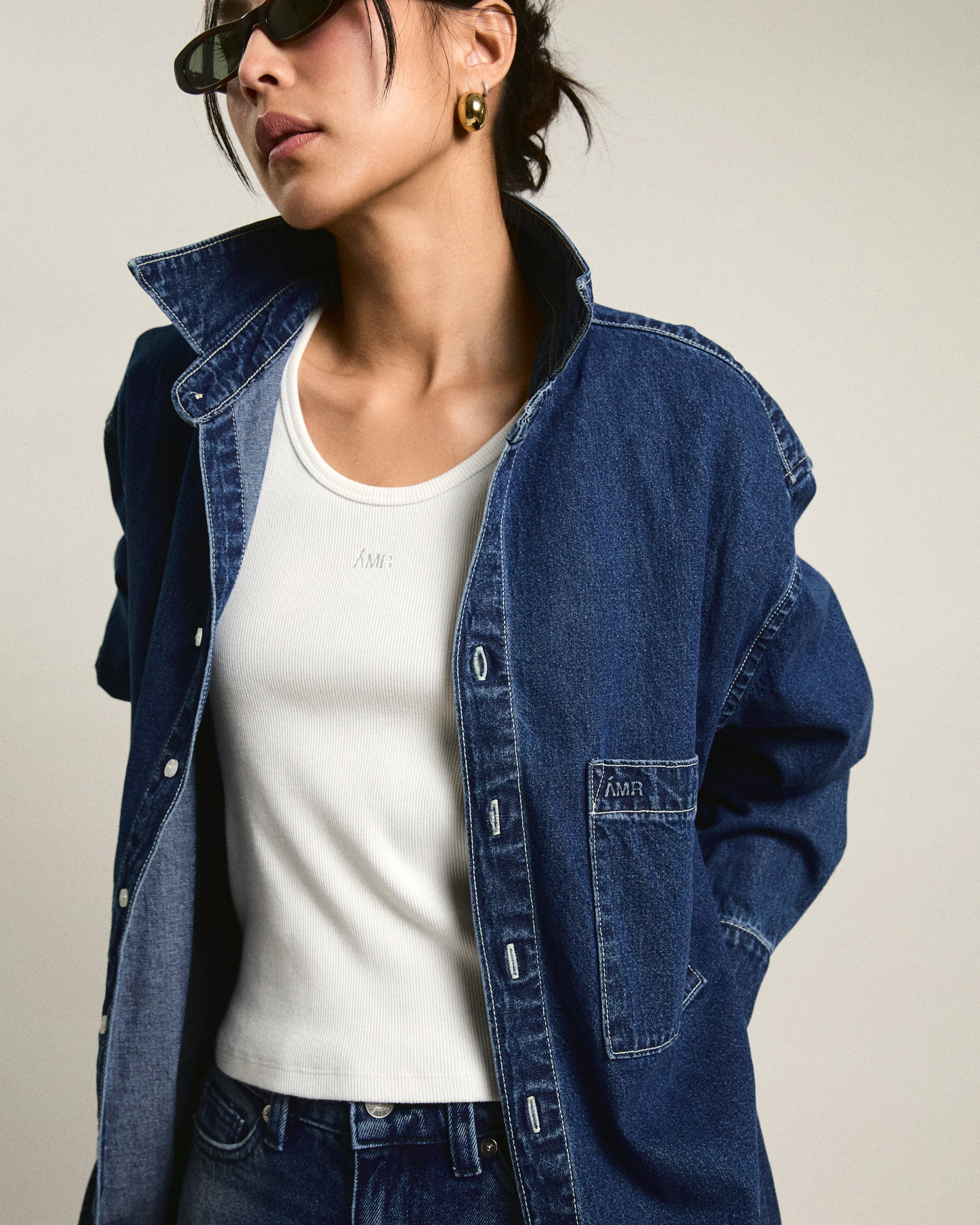 AMR DE SAISON  - Essential Oversized Shirt in Indigo Denim
