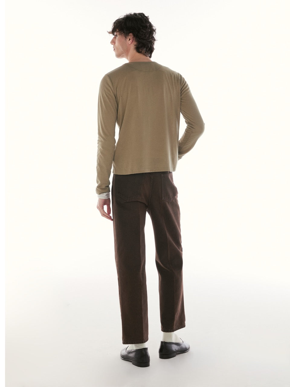 Le Fauve- AMR Cotton Lyocell Long-Sleeve Henley in Green