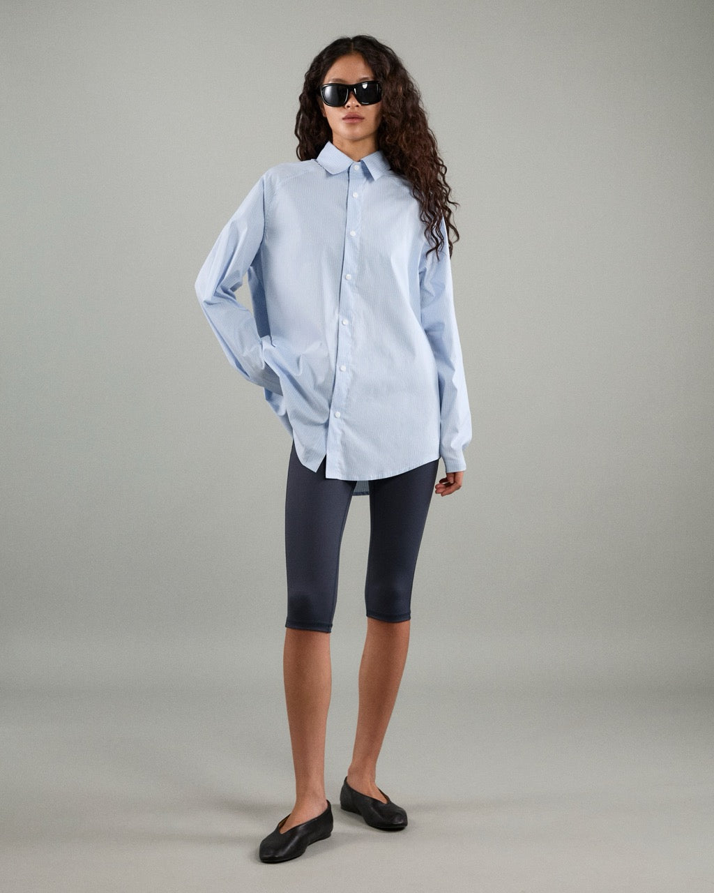 Athleisure Athletic Club - AMR Athleisure Overshirt in Light Blue Stripe